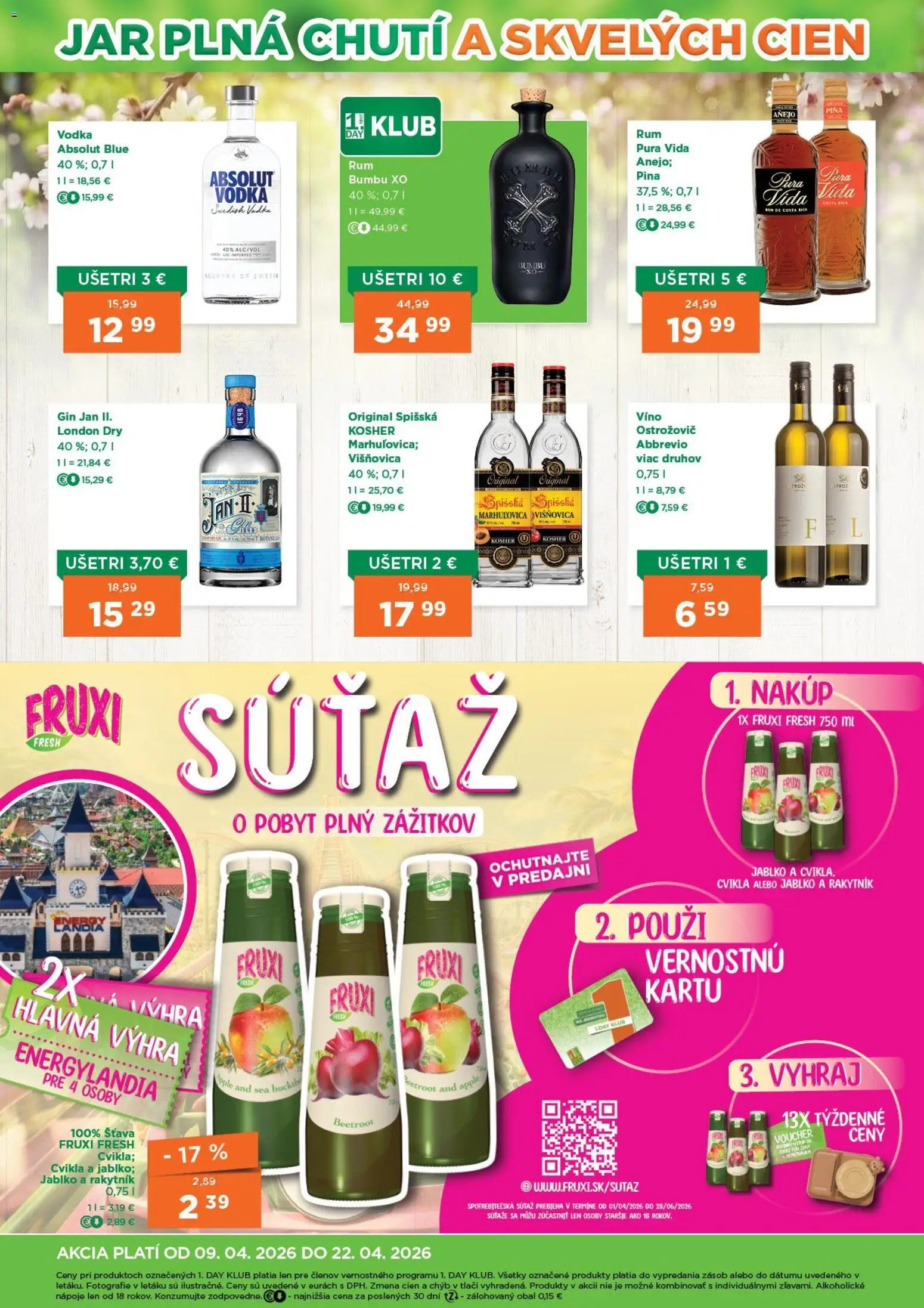 Nové 1day akcie – leták je platný od 09.04.2026 | Strana: 4 | Produkty: Víno, Cvikla, Vodka, Jar