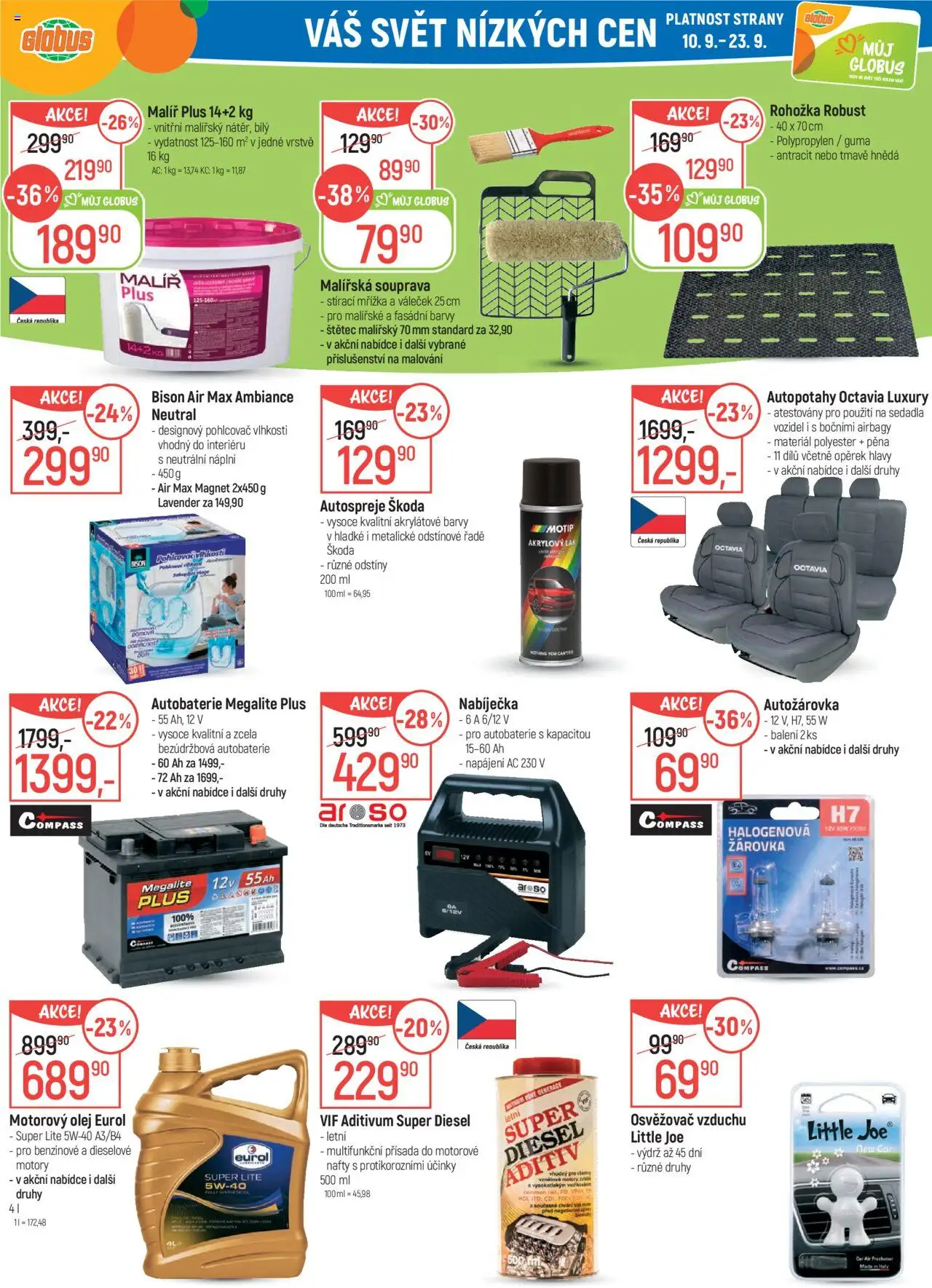 Globus leták - Opava od 10.09.2025 | Strana: 28 | Produkty: Globus, Olej, Rohožka, Autopotahy