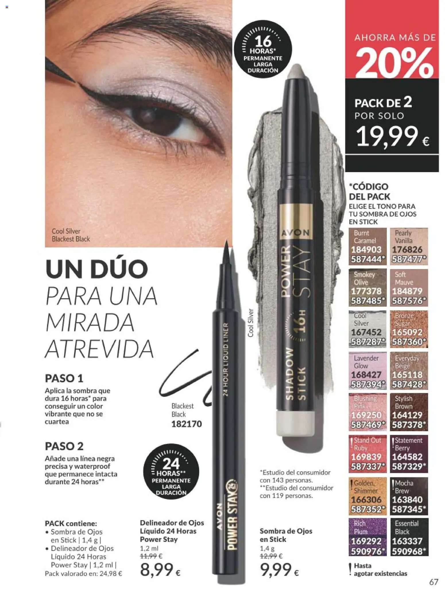 Catálogo AVON campaña 3 │ válido desde el 01.03.2026 | Página: 67 | Productos: Sombra, Delineador de ojos, Delineador, Sombra de ojos