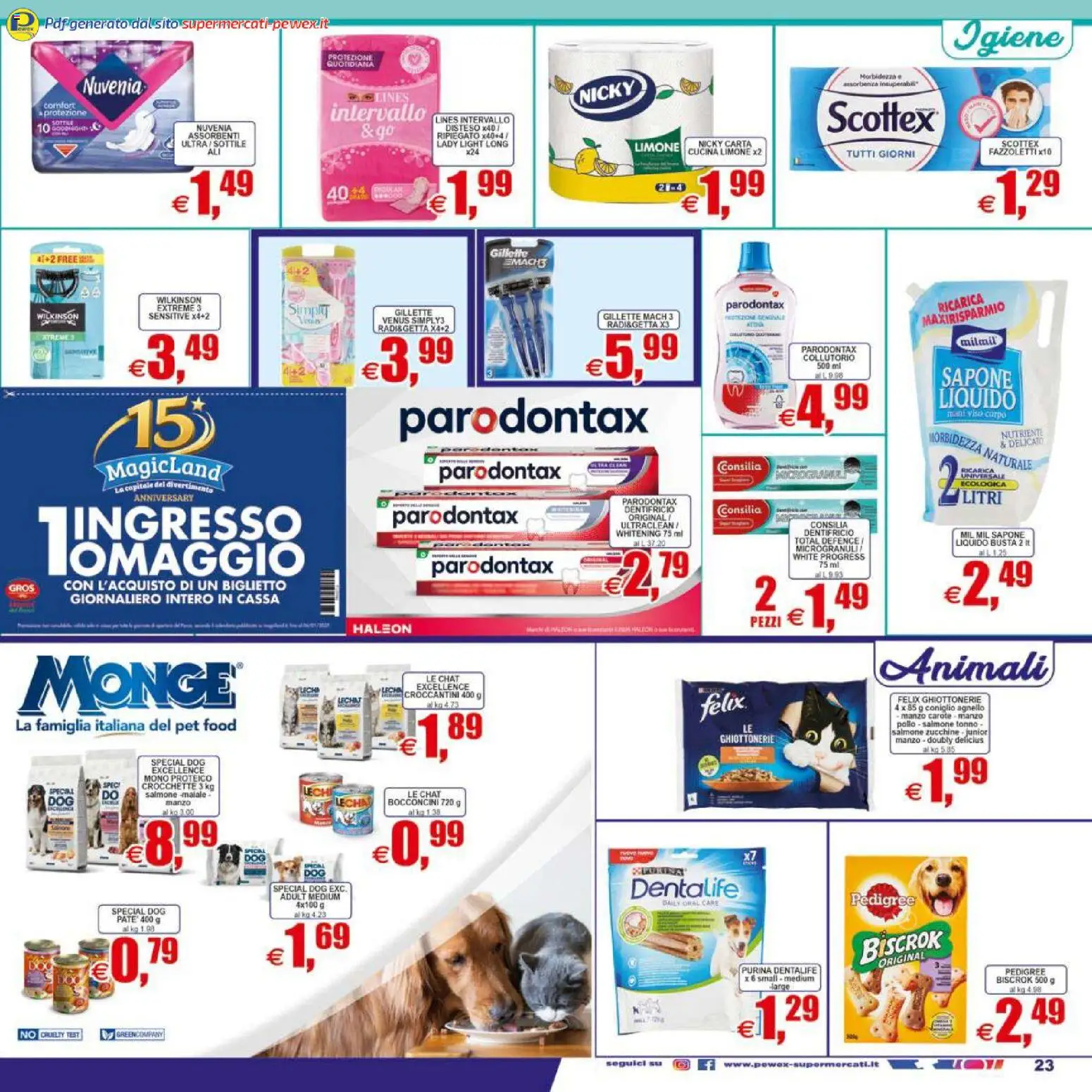 Volantino Pewex del 07.04.2026 | Pagina: 23 | Prodotti: Paté, Pollo, Carote, Crocchette