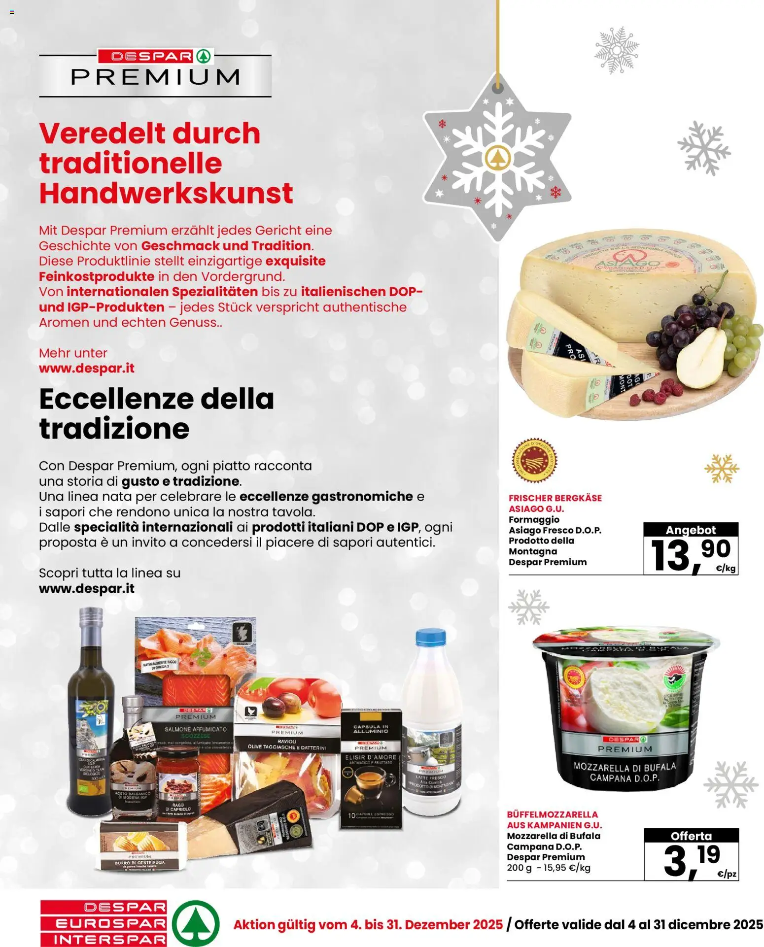 Volantino Eurospar del 04.12.2025 | Pagina: 6 | Prodotti: Mozzarella, Burro, Ravioli, Aceto