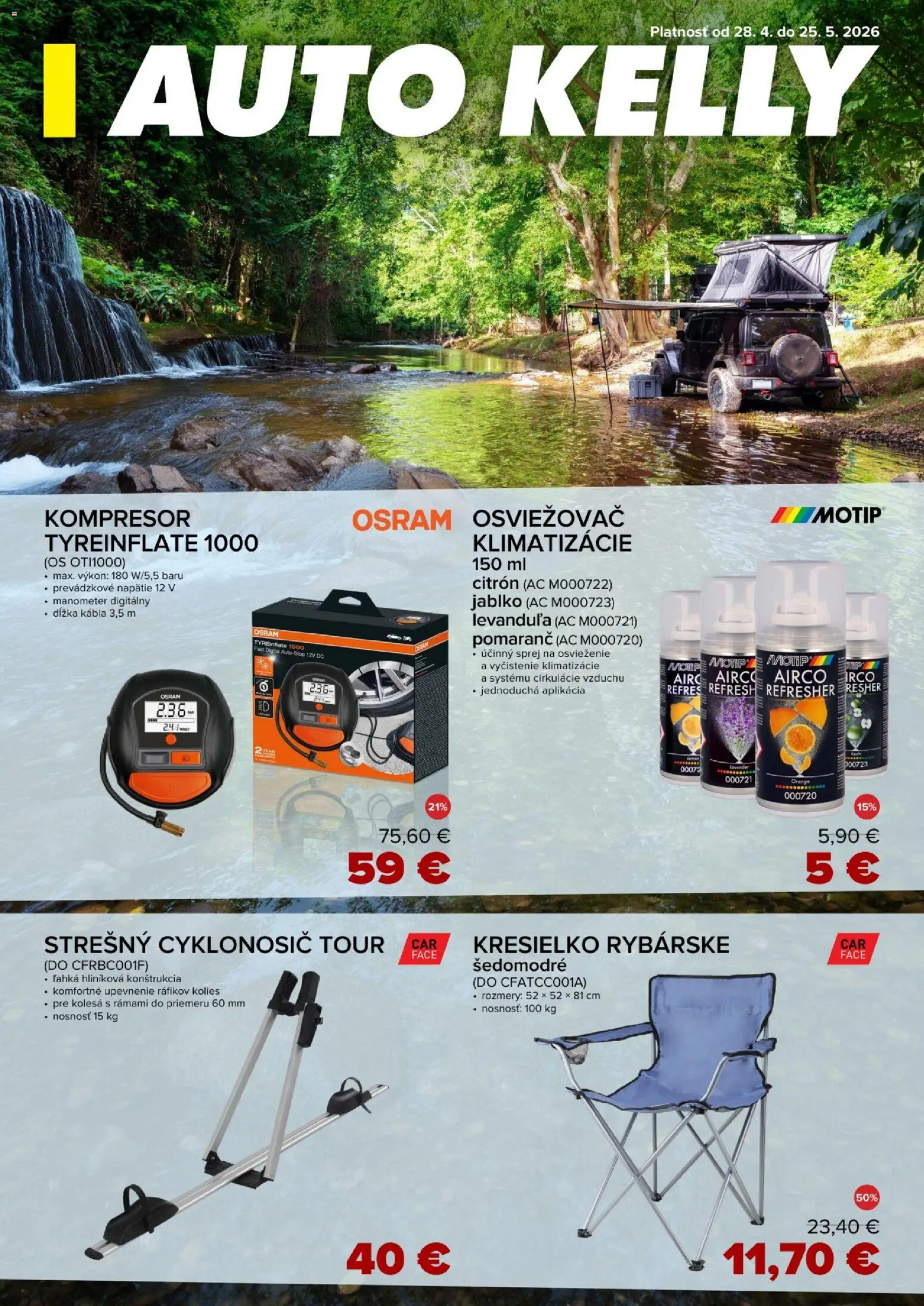 Nové Auto Kelly akcie – leták je platný od 28.04.2026 | Strana: 1 | Produkty: Kompresor