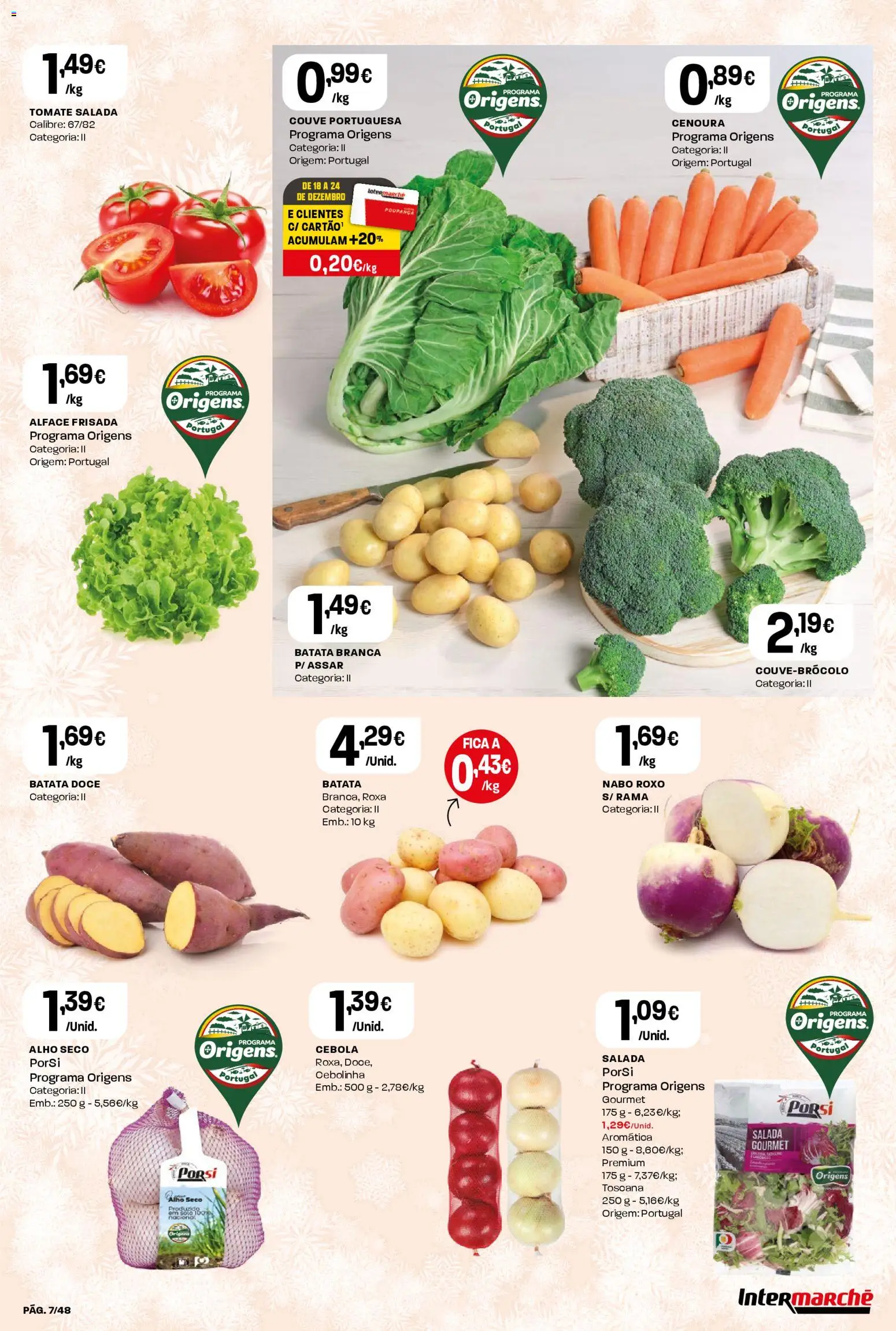 Intermarché folheto │ válido de 18.12.2025 | Página: 7 | Produtos: Cebola, Cenoura, Alface, Couve