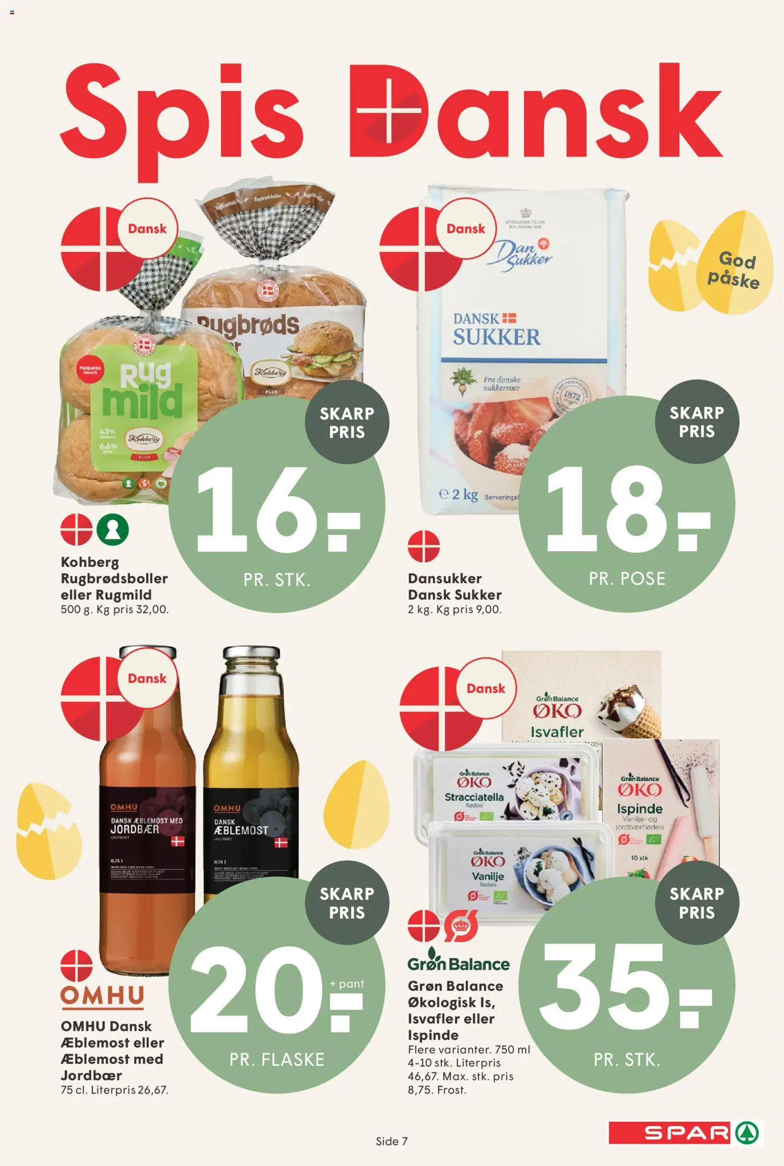 Spar tilbudsavis – gyldig fra 13.03.2026 | Side: 7 | Produkter: Jordbær, Flødeis, Sukker, Vanilje