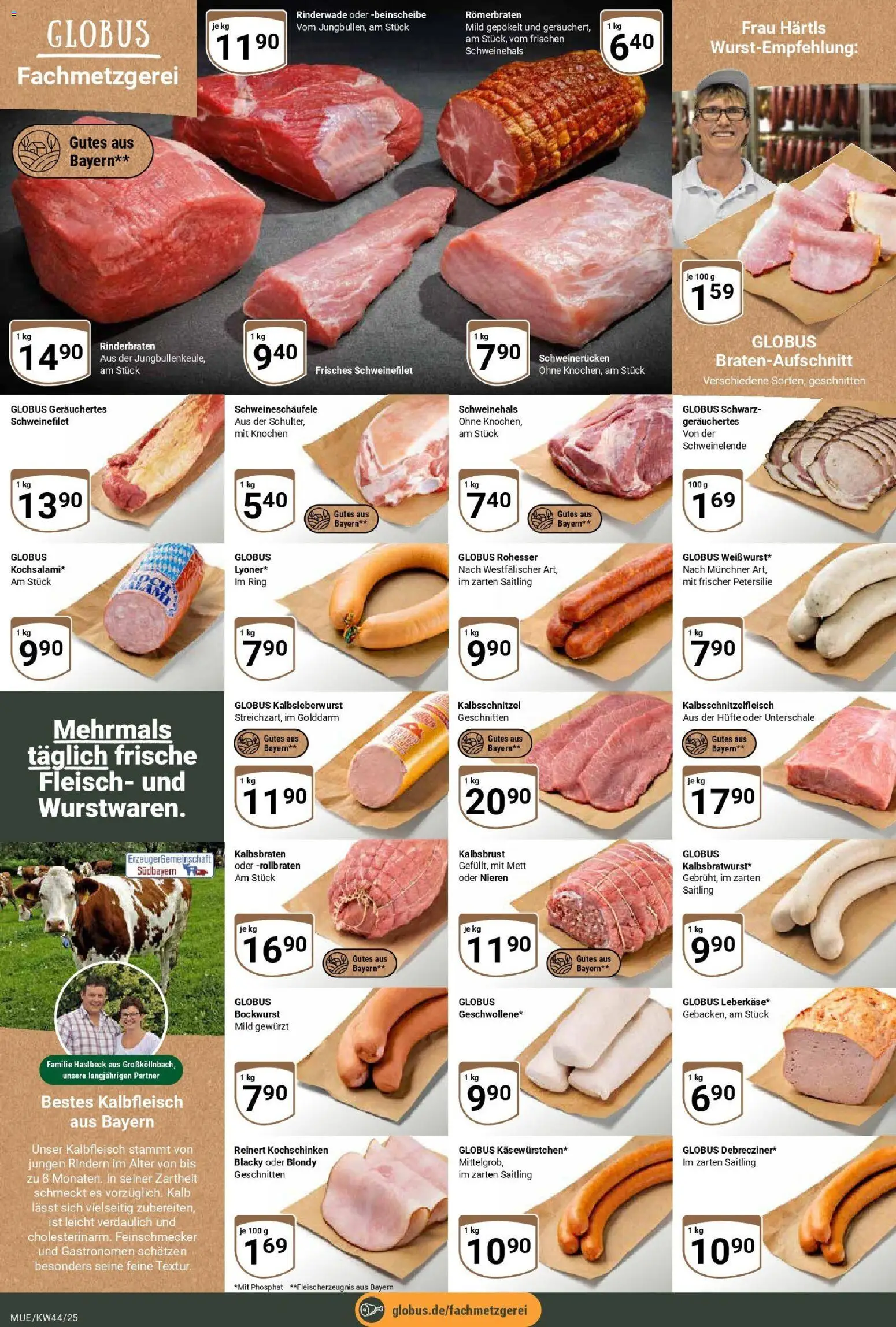 Globus prospekt Mühldorf	 – gültig ab 26.10.2025 | Seite: 6 | Produkte: Rinderbraten, Bockwurst, Petersilie, Fleisch
