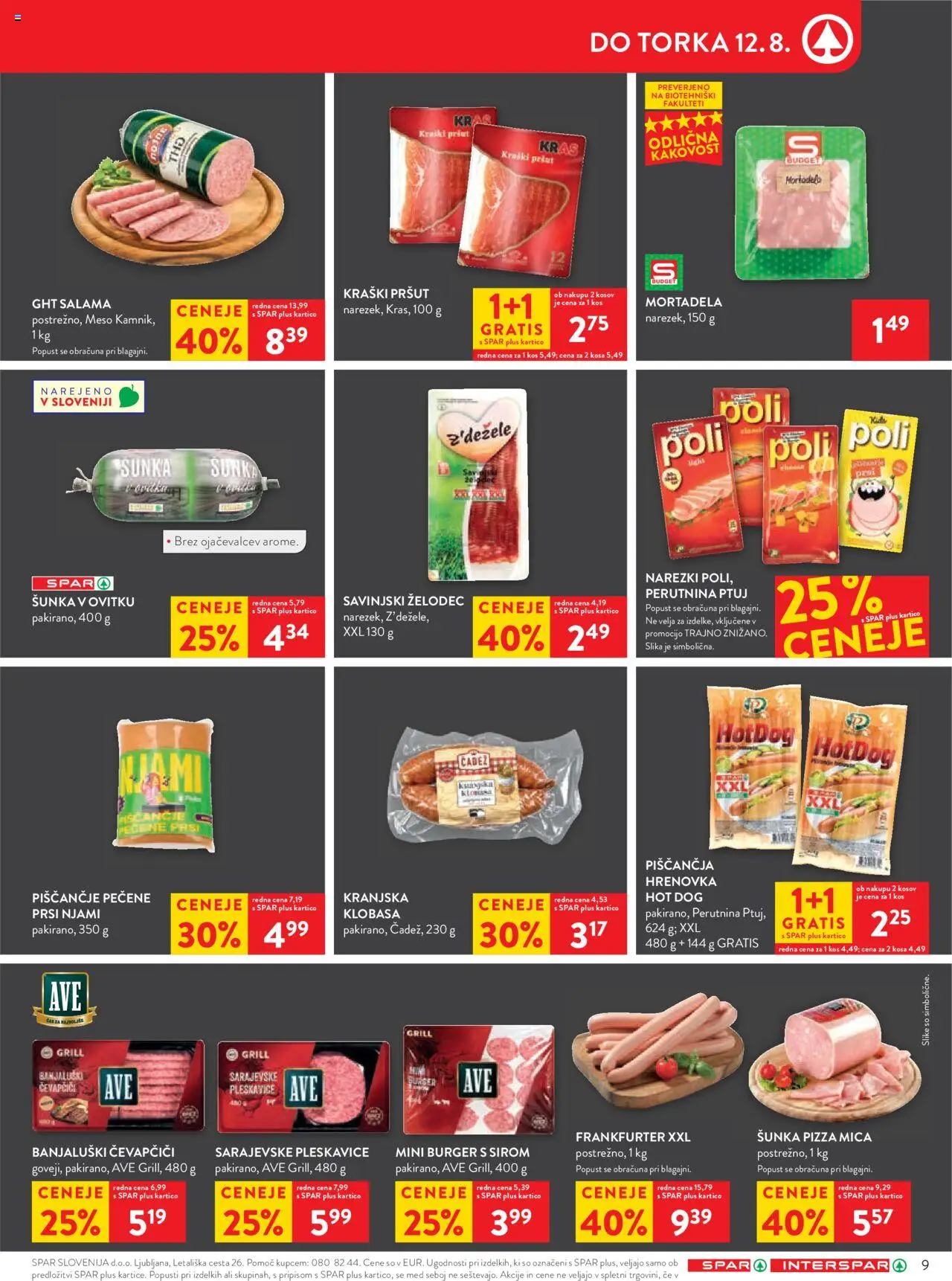 Spar katalog 32/25 │ velja od 06.08.2025 | Stran: 11 | Izdelki: Mortadela, Kos, Salama, Grill