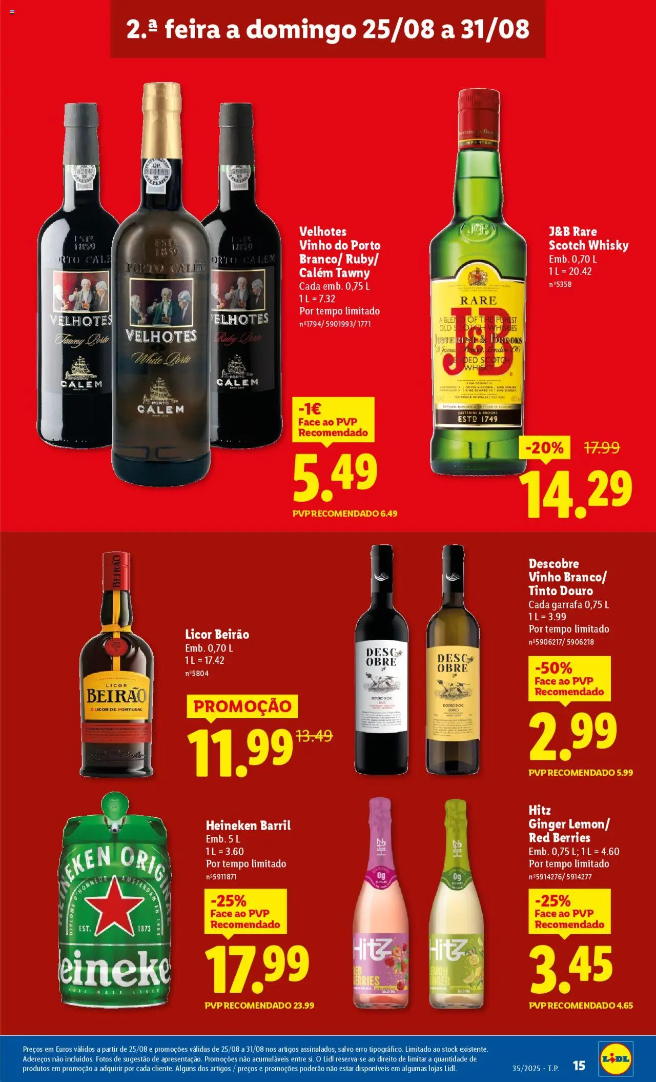 Lidl folheto │ válido de 25.08.2025 | Página: 15 | Produtos: Whisky, Licor, Vinho