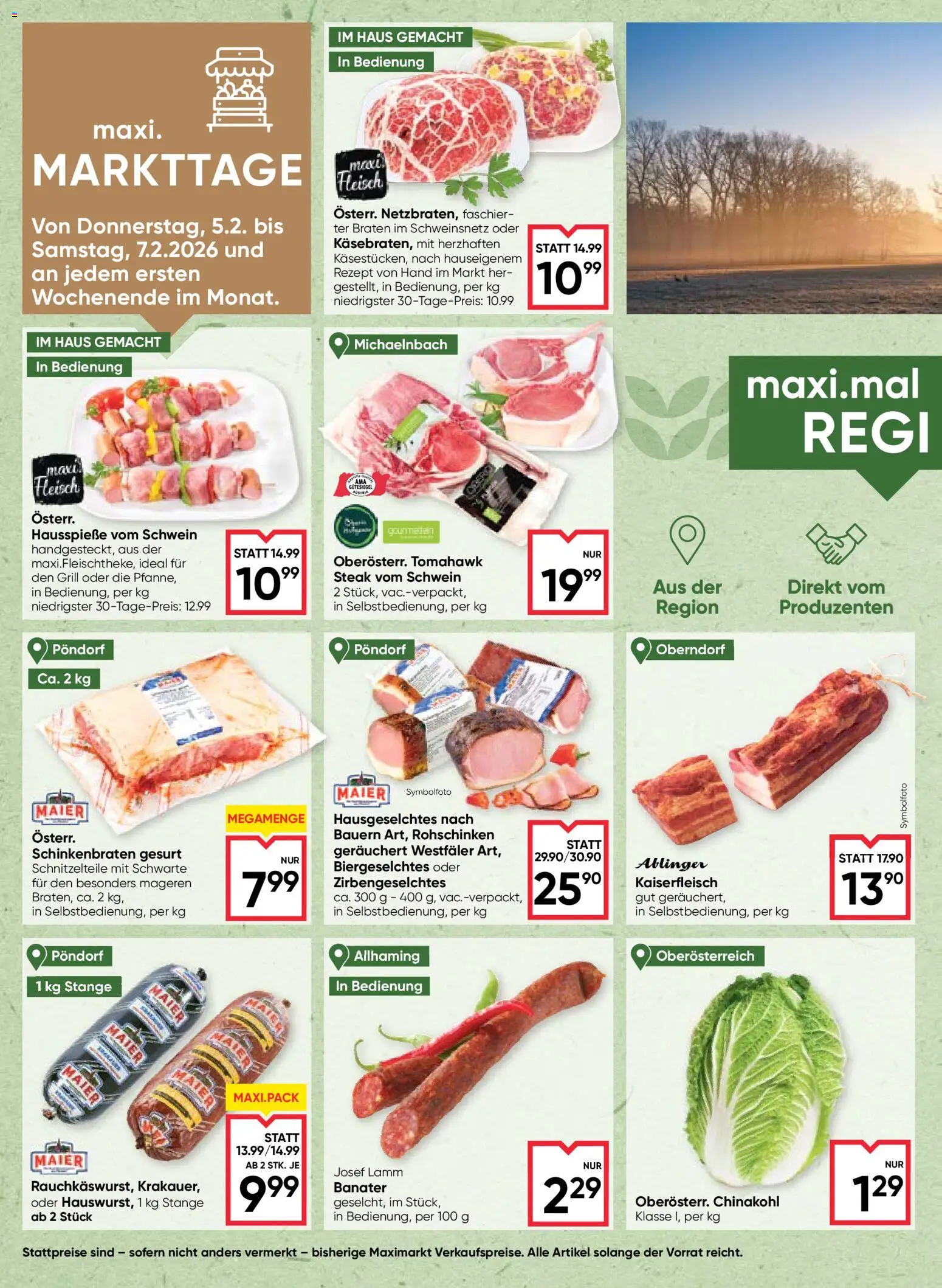 Maximarkt Flugblatt gültig ab 05.02.2026 | Seite: 4 | Produkte: Chinakohl, Grill