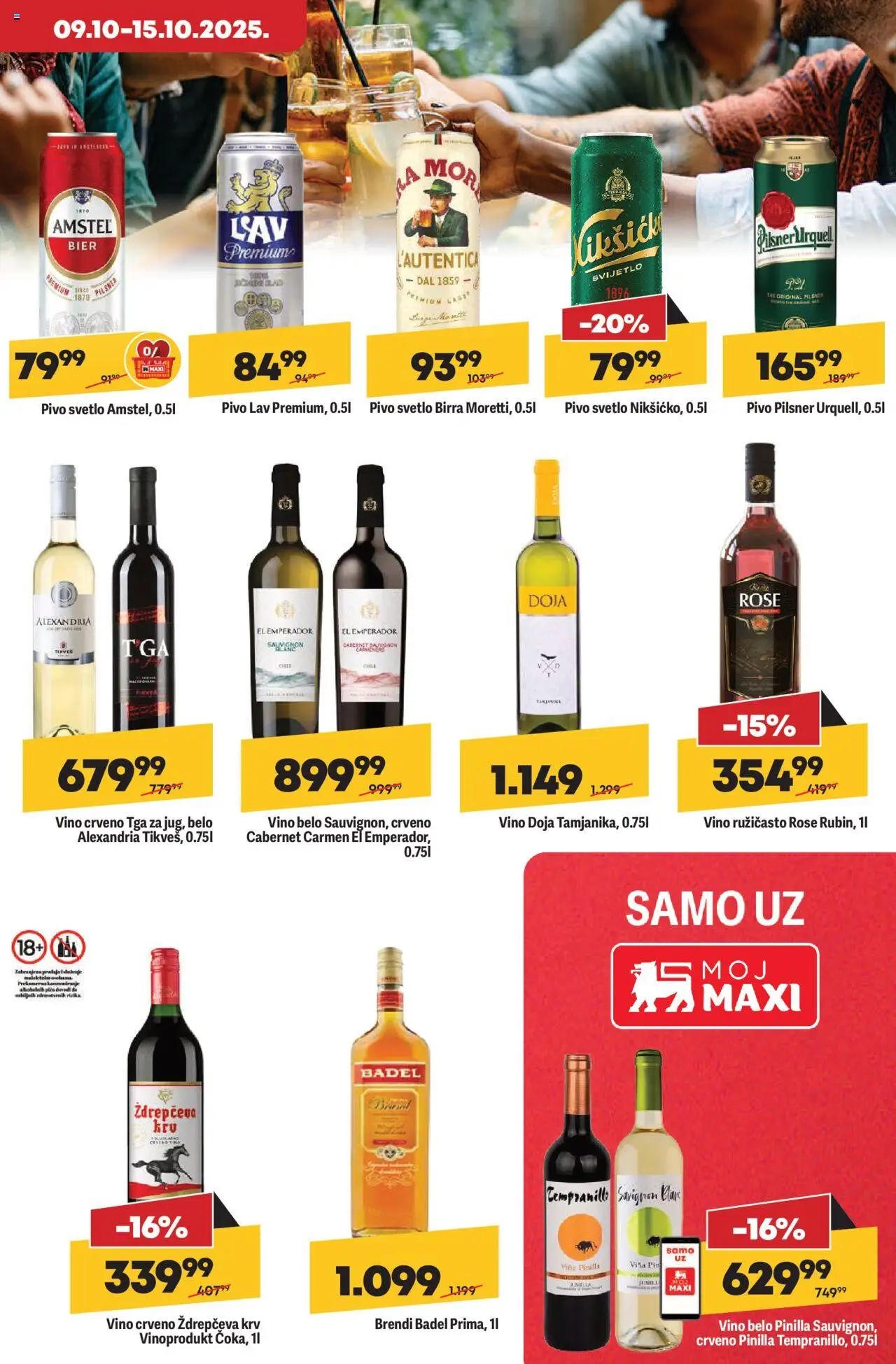 Maxi katalog - važi od 09.10.2025 | Strana: 19 | Proizvode: Amstel, Crveno vino, Belo vino, Pivo