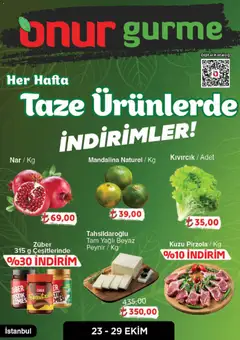 23.10.2025 tarihinden itibaren geçerli olan Onur Market kataloğu önizlemesi