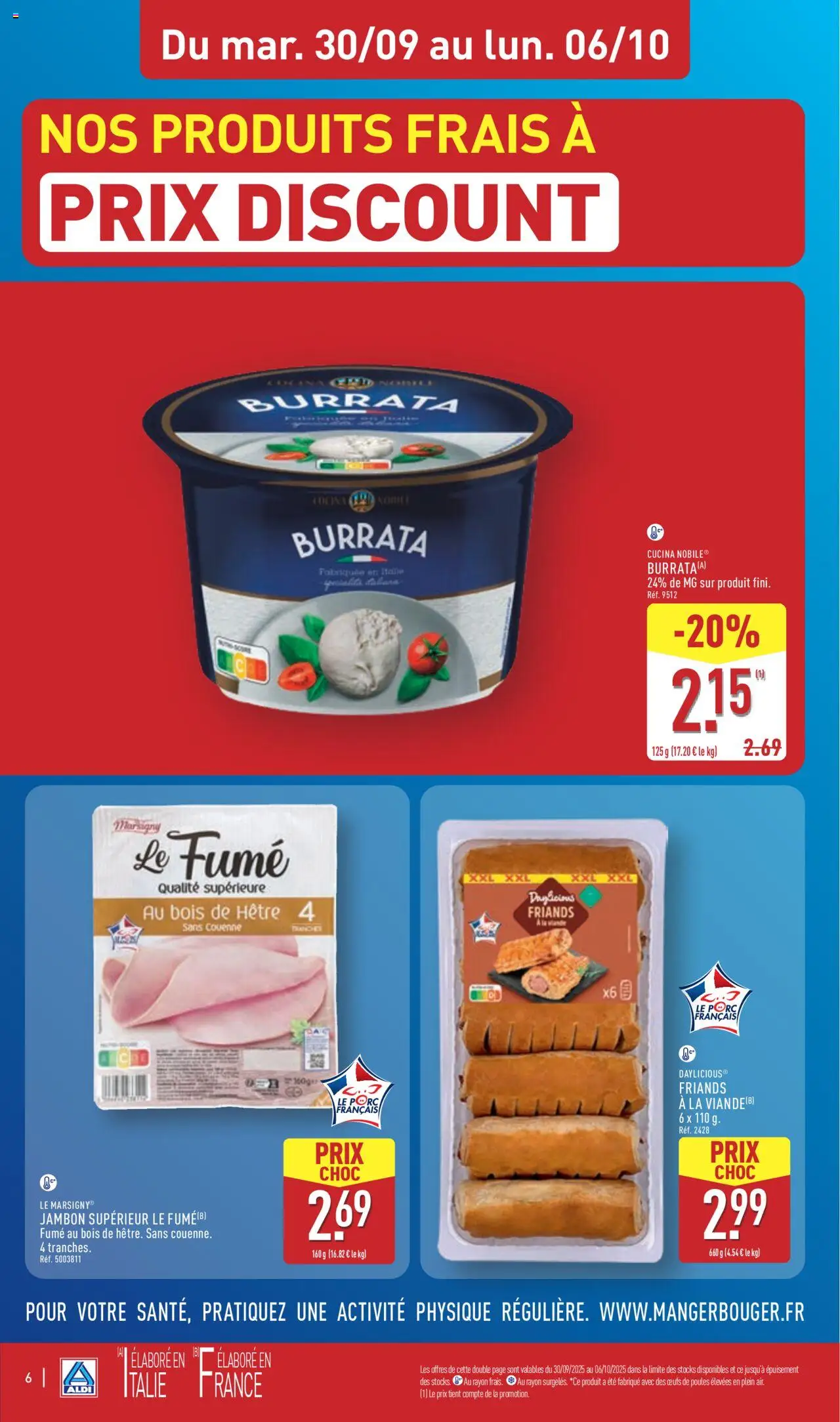 {H1} | Page: 8 | Produits: Œufs, Burrata, Jambon, Porc