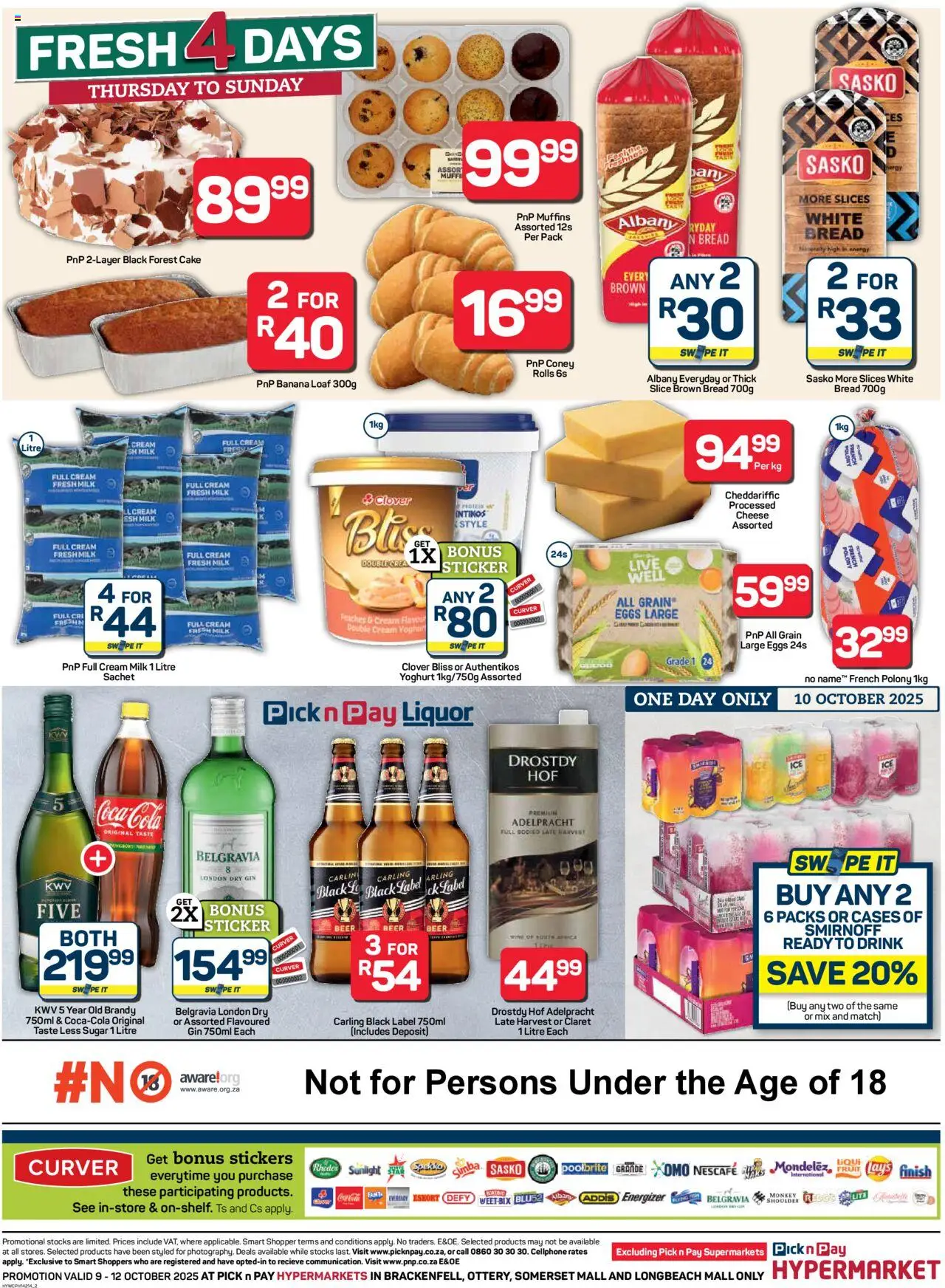 New Pick n Pay catalogue – valid from 09.10.2025 | Page: 2 | Products: Milk, Cheese, Beer, Cream