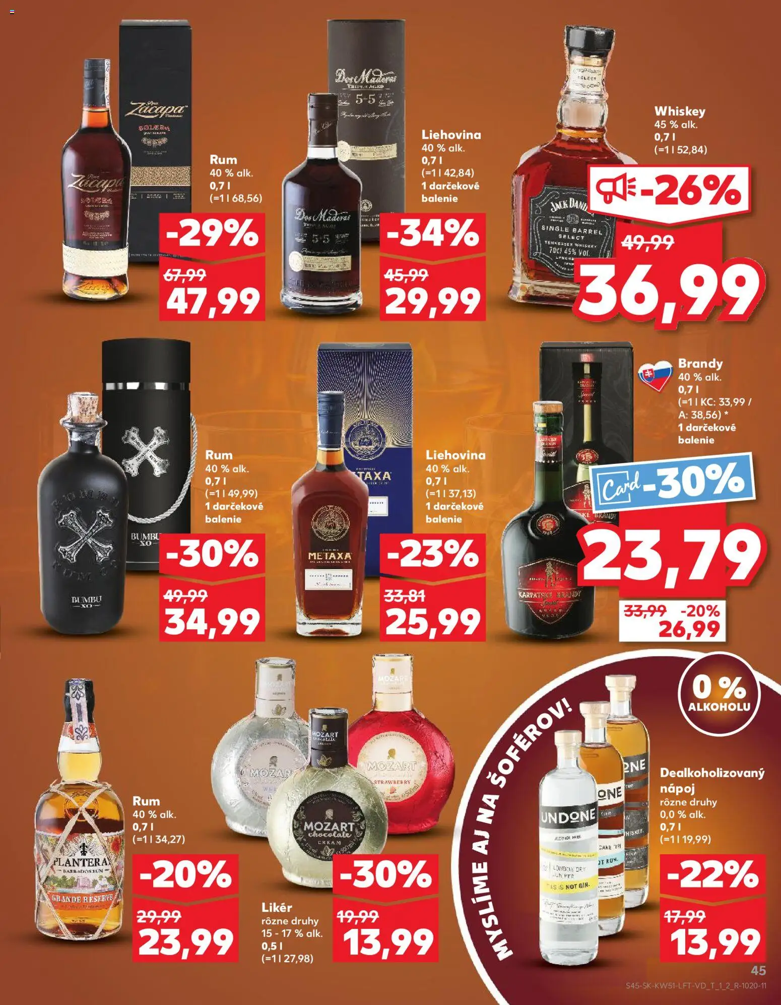 Nové Kaufland akcie – leták je platný od 18.12.2025 | Strana: 45 | Produkty: Metaxa, Brandy, Rum, Jack Daniel's
