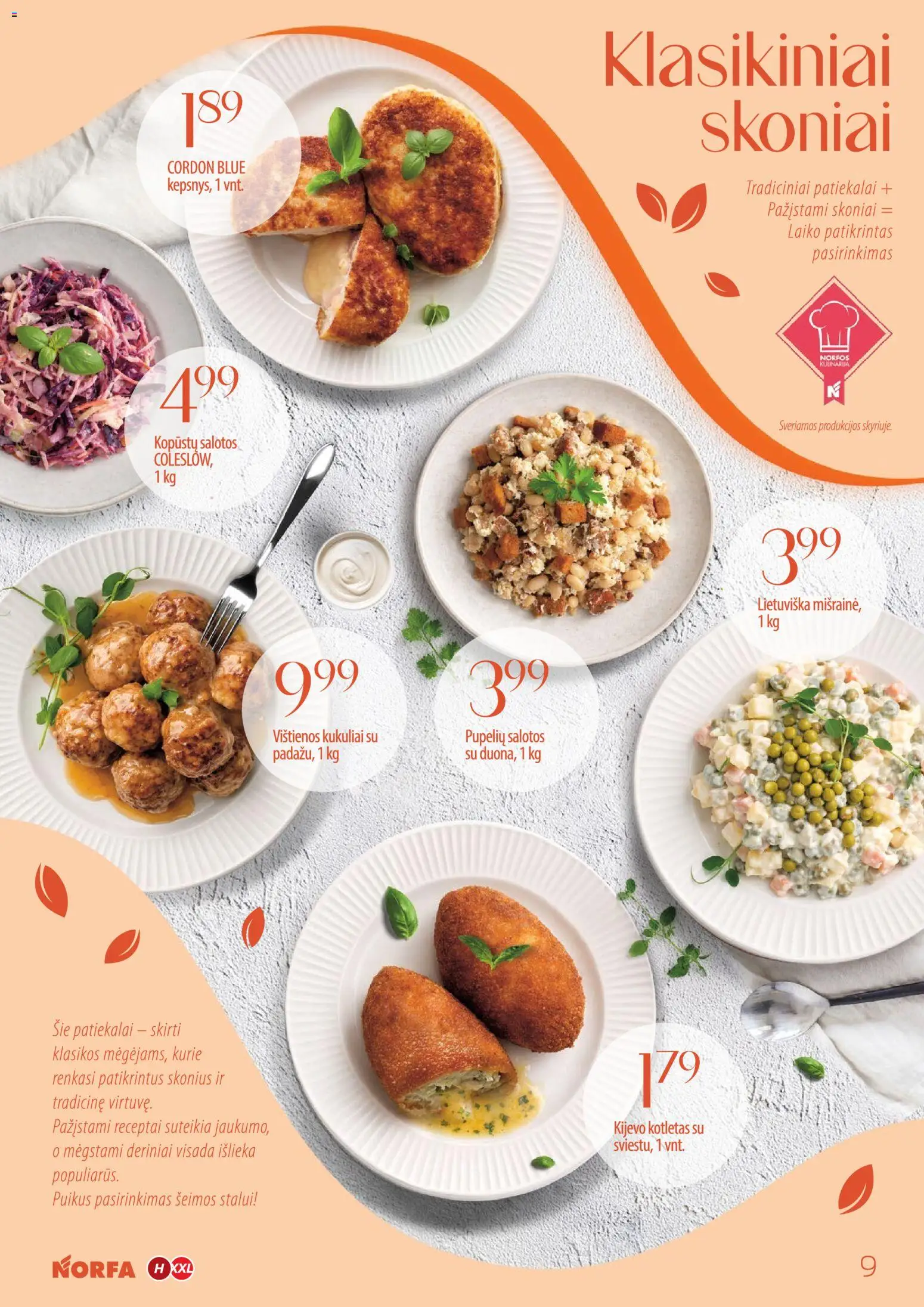 NORFA akcijos nuo 05.03.2026 | Puslapis: 9 | Prekių: Salotos, Vištienos