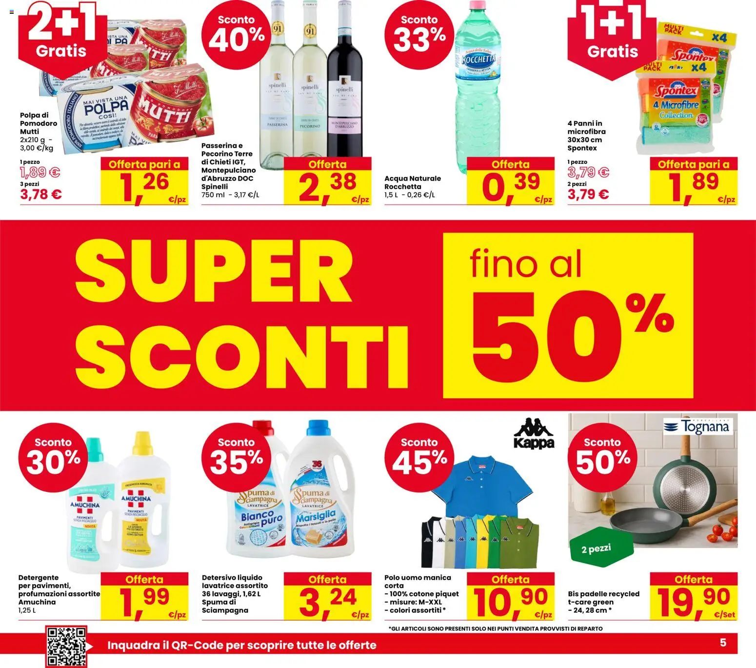 Volantino Despar del 05.03.2026 | Pagina: 5 | Prodotti: Acqua, Pomodoro, Polo, Pecorino