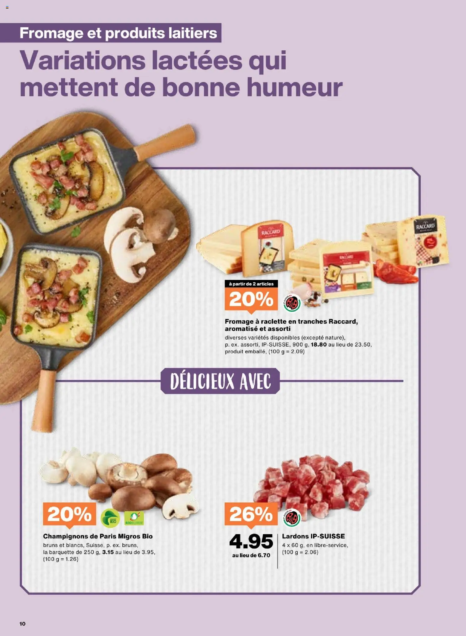 Migros Aktionen FR – gültig ab 25.11.2025 | Seite: 10 | Produkte: Champignons, Raclette
