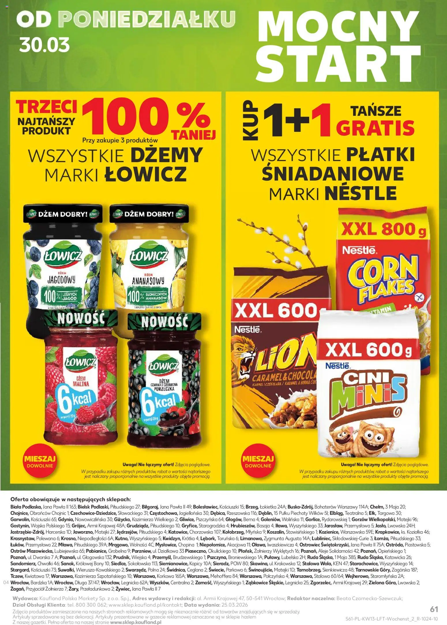 Kaufland gazetka od 26.03.2026 | Strona: 61 | Produkty: Malina, Porzeczka, Dżem, Czekolada