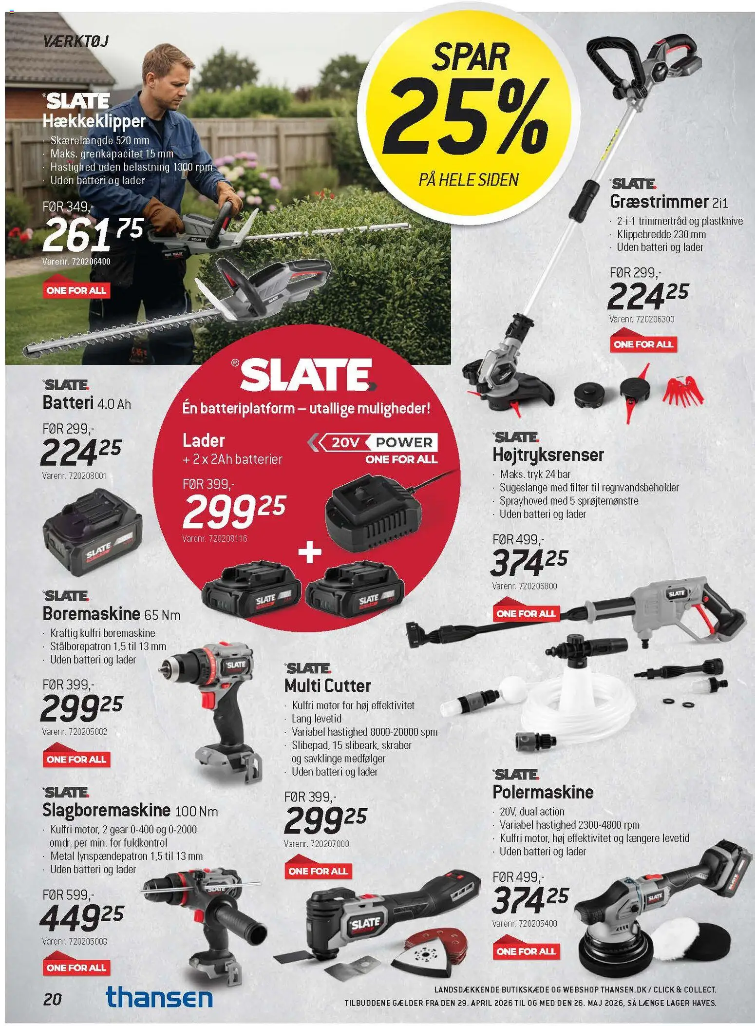 Thansen tilbudsavis – gyldig fra 29.04.2026 | Side: 38 | Produkter: Batterier, Boremaskine, Batteri