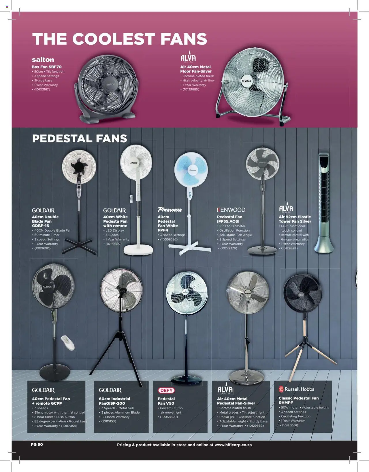 New HiFi Corp catalogue – valid from 12.02.2024 | Page: 50 | Products: Pedestal, Timer, Grill, Fan