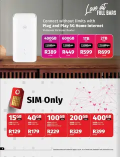 Vodacom specials catalogue – valid from 06.02.2026 | Page: 4 | Products: Data, Sim, Router