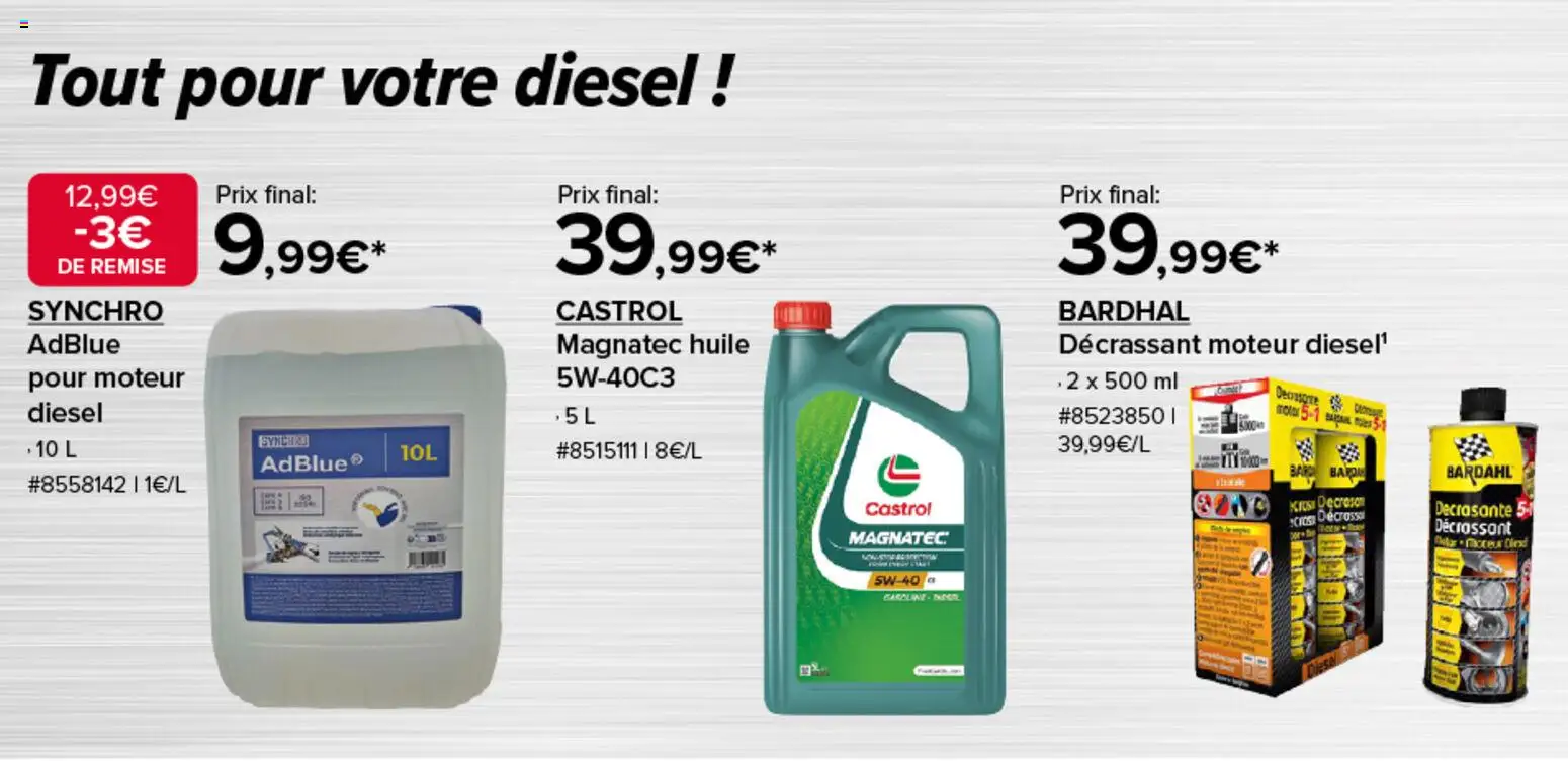 {H1} | Page: 2 | Produits: AdBlue, Huile