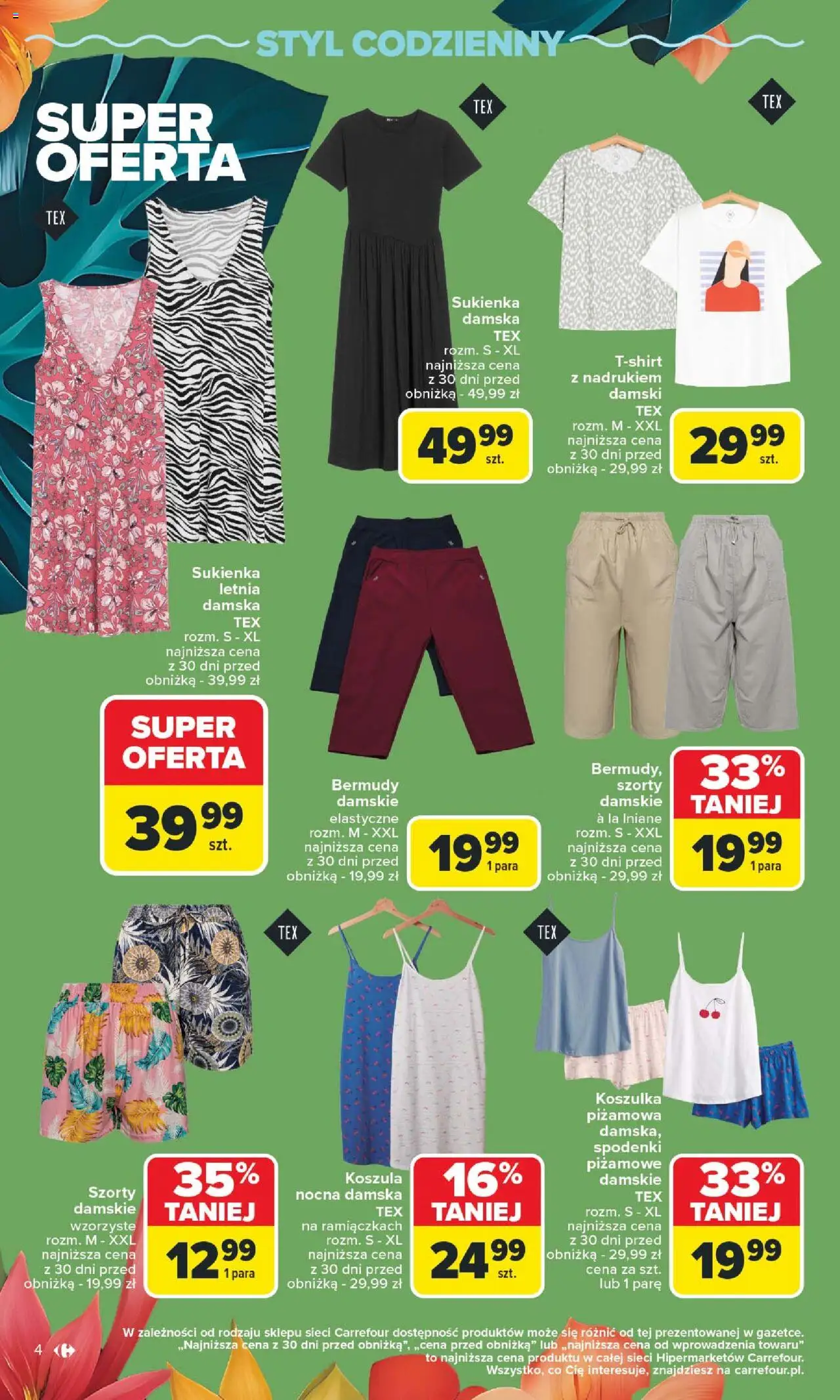 Carrefour Gazetka - Lato bliskie, ceny niskie od 02.06.2025 | Strona: 4 | Produkty: Szorty, Koszula, Spodenki, Sukienka