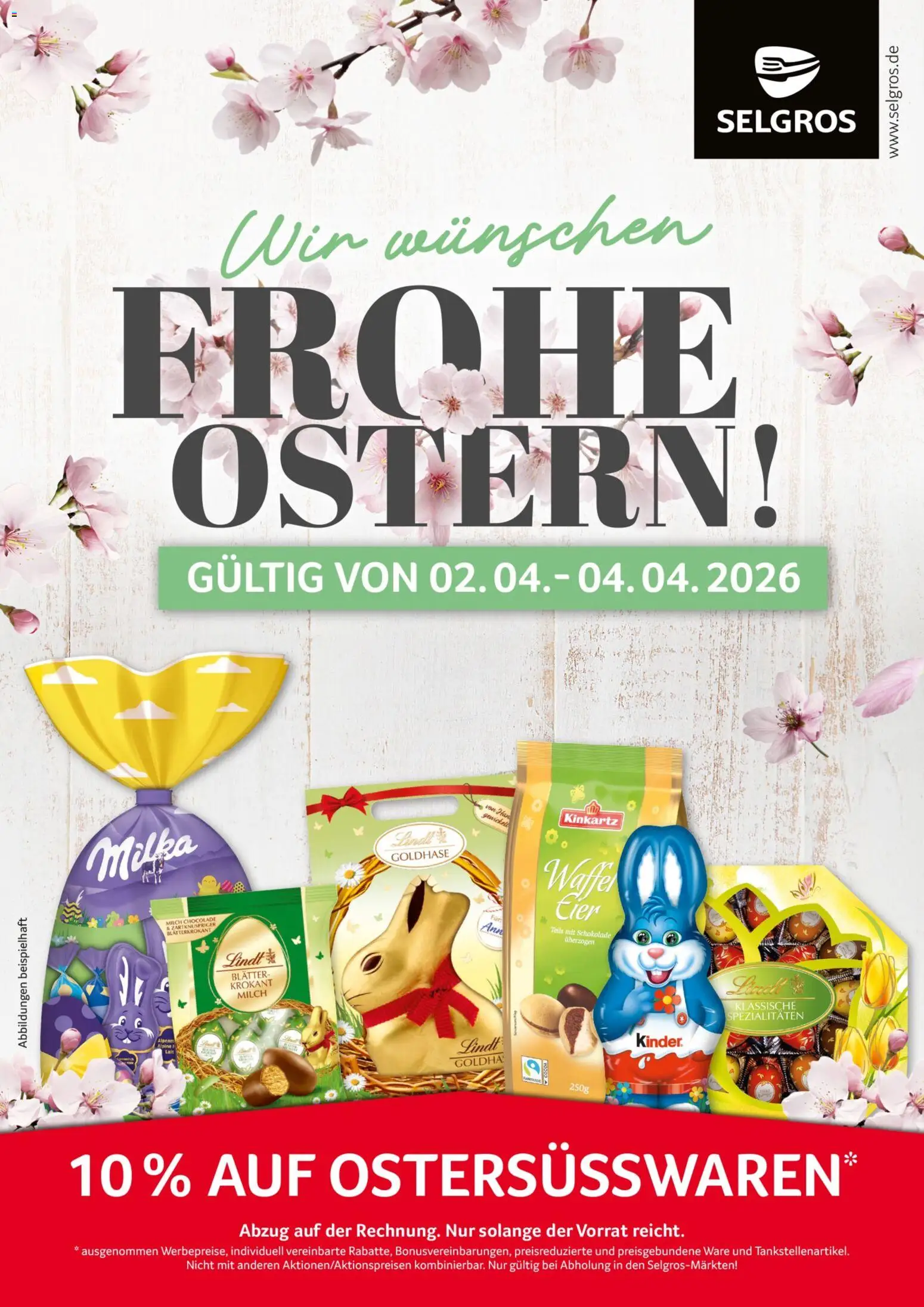 Selgros Ostersüßwaren – gültig ab 02.04.2026 | Seite: 1 | Produkte: Milch, Schokolade, Milka, Lindt