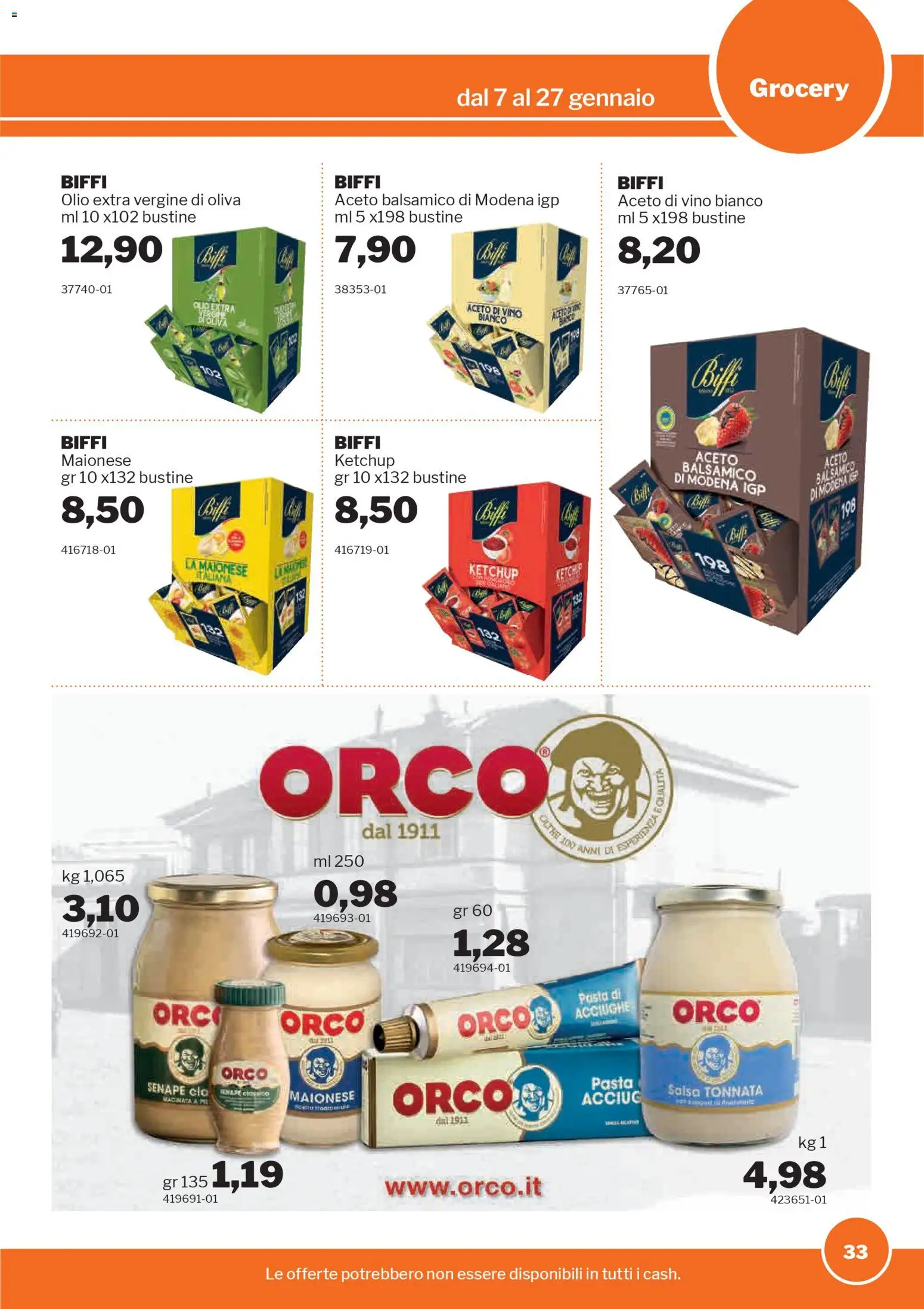 Volantino Sogegross del 07.01.2026 | Pagina: 33 | Prodotti: Maionese, Salsa, Pasta, Vino bianco