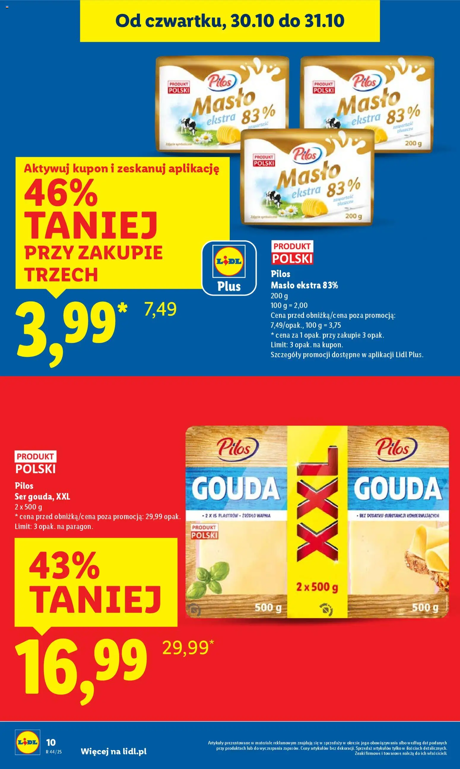 Lidl Gazetka od 30.10.2025 | Strona: 10 | Produkty: Masło, Ser