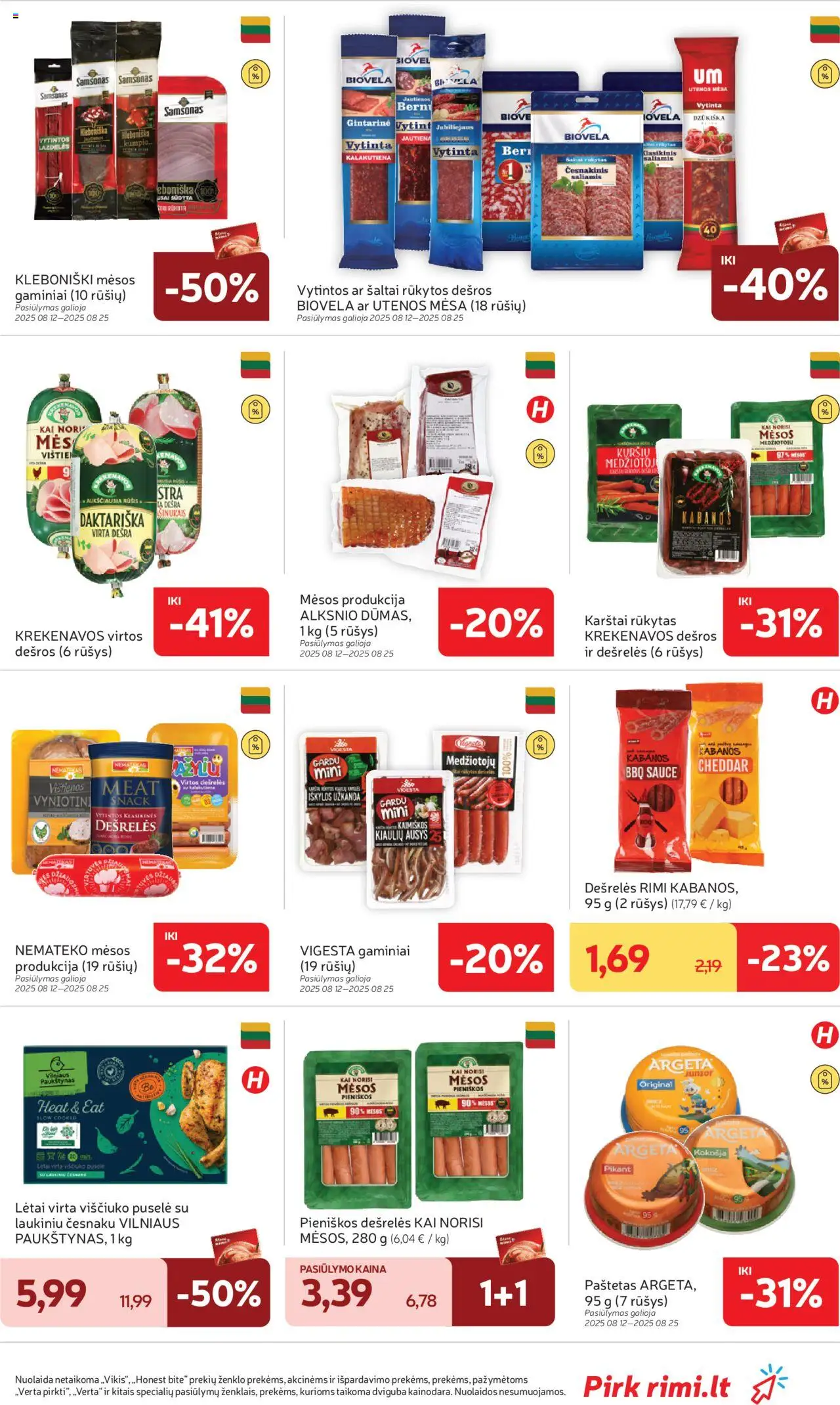 Rimi leidinys│galioja nuo 19.08.2025 | Puslapis: 13 | Prekių: Vištienos, Dešrelės, Saliamis, Dešra