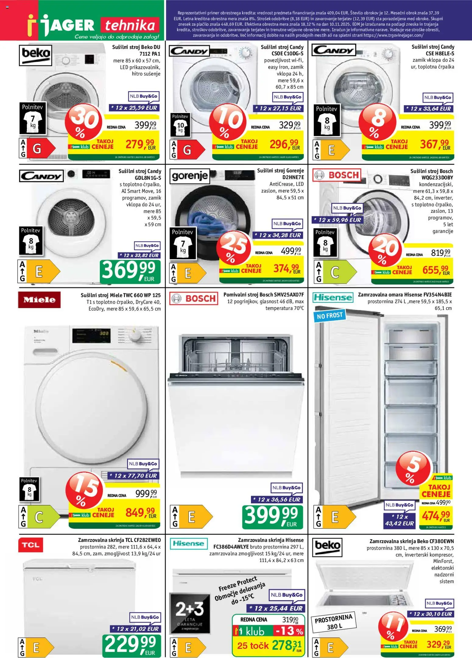 Novi Jager katalog ponudbe – veljaven od 19.11.2025 | Stran: 11 | Izdelki: Susilni stroj, Pomivalni stroj, Omara, Zamrzovalna omara