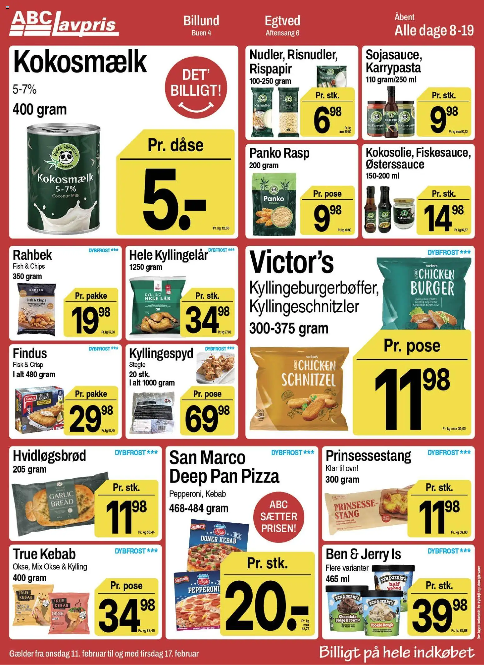 Abc Lavpris tilbudsavis – gyldig fra 11.02.2026 | Side: 7 | Produkter: Chips, Kebab, Is, Ovn