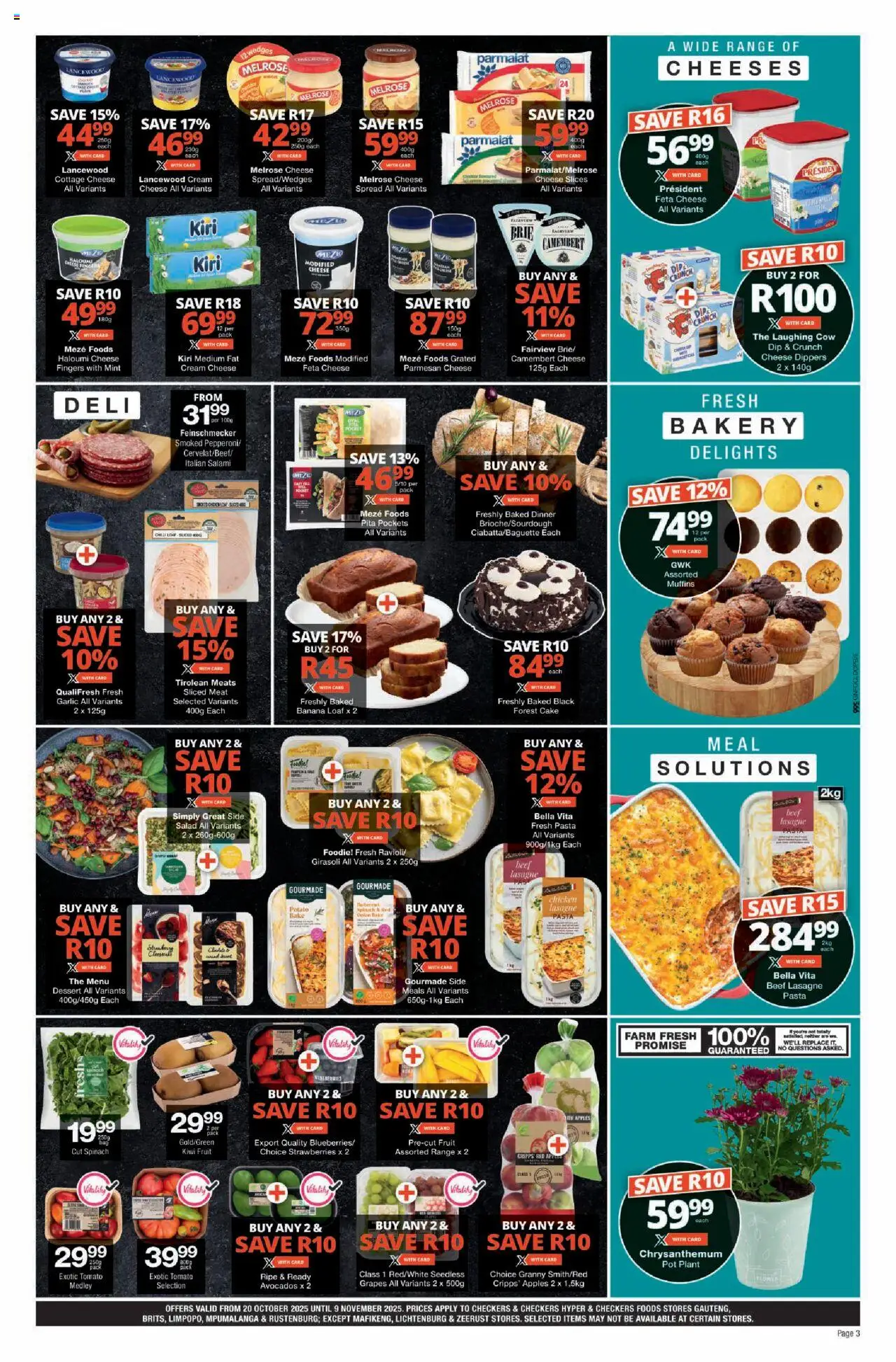 New Checkers catalogue – valid from 20.10.2025 | Page: 3 | Products: Bakery, Beef, Salad, Avocados
