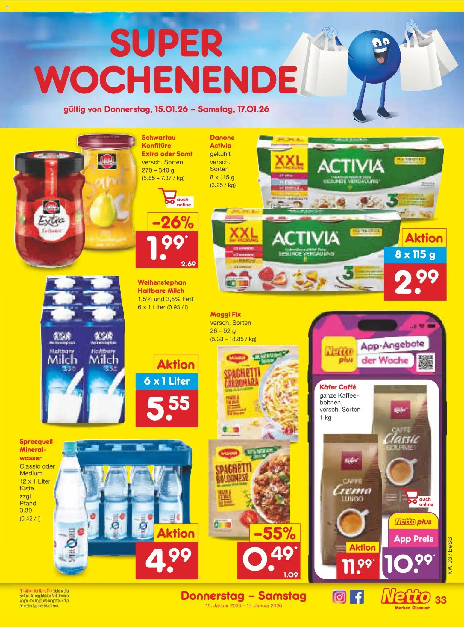 Netto Marken-Discount Prospekt 	 – gültig ab 12.01.2026 | Seite: 43 | Produkte: Maggi, Haltbare milch, Wasser, Maggi fix