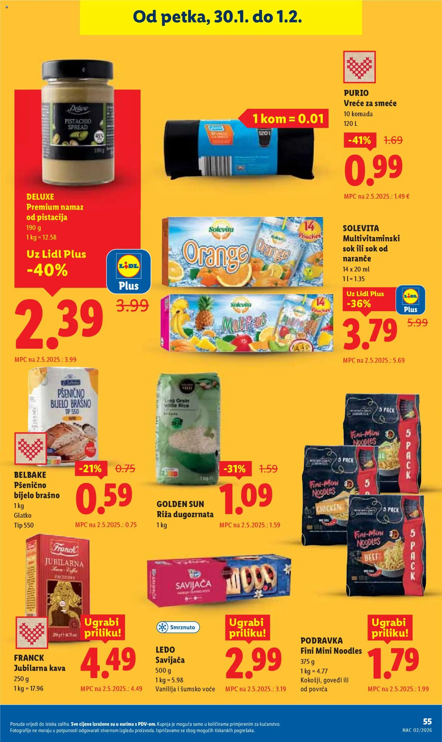 Lidl katalog | vrijedi od 26.01.2026 | Stranica: 55 | Proizvodi: Podravka, Naranče, Brašno, Voće
