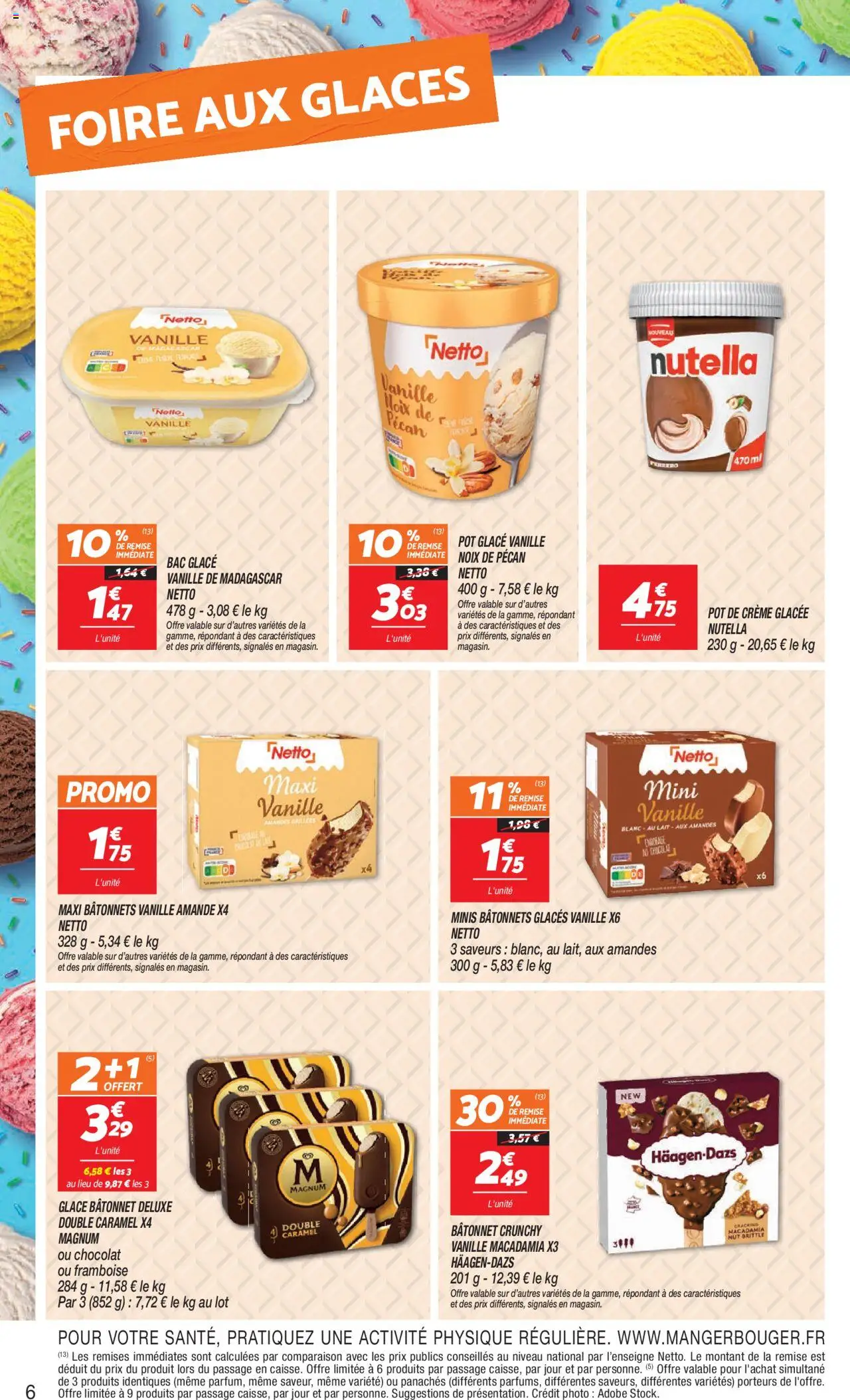  | Page: 6 | Produits: Glaces, Amande, Magnum glace, Nutella