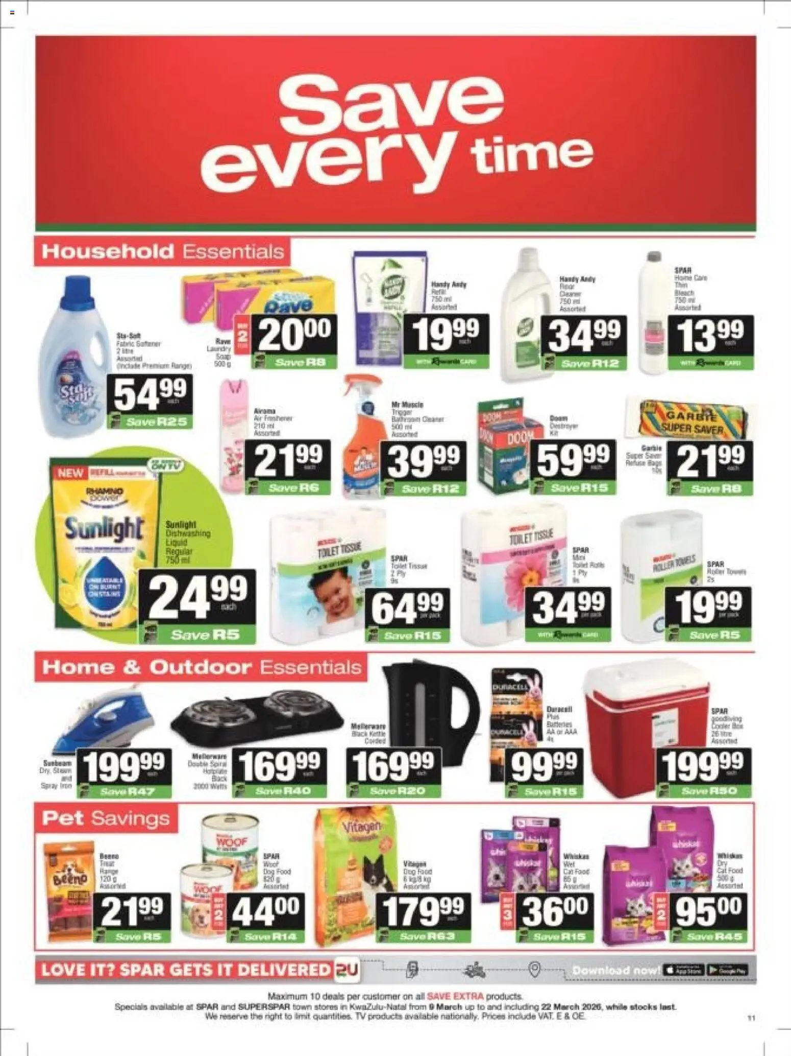 New Superspar catalogue – valid from 09.03.2026 | Page: 11 | Products: TV, Cat food, Dog food, Dishwashing liquid