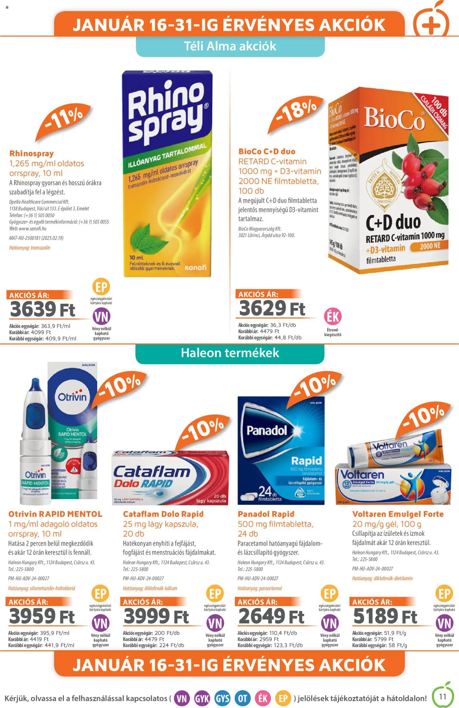 Alma Gyógyszertárak akciós ujság - amely érvényes a következő dátumtól: 01.01.2026 | Oldal: 11 | Termékek: Alma
