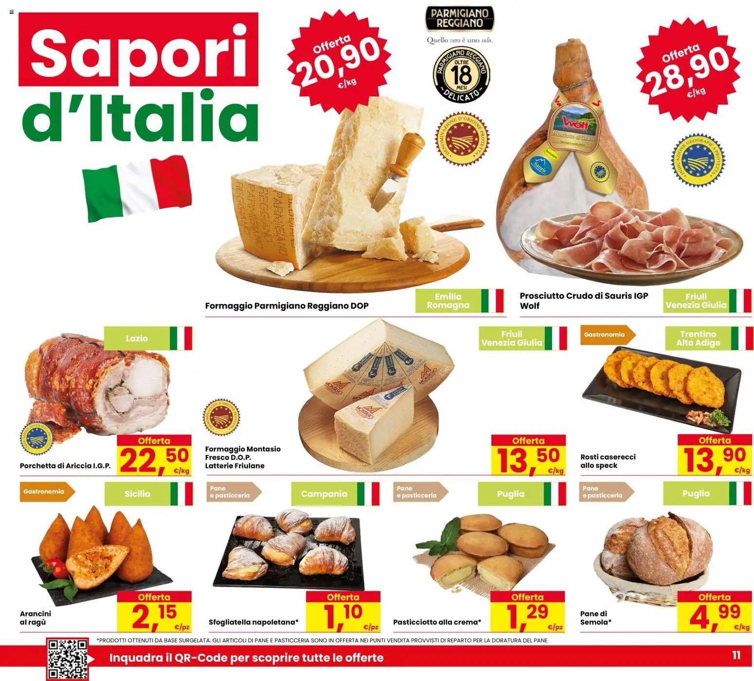 Volantino Despar del 17.03.2026 | Pagina: 11 | Prodotti: Pane, Prosciutto, Ragú, Parmigiano reggiano