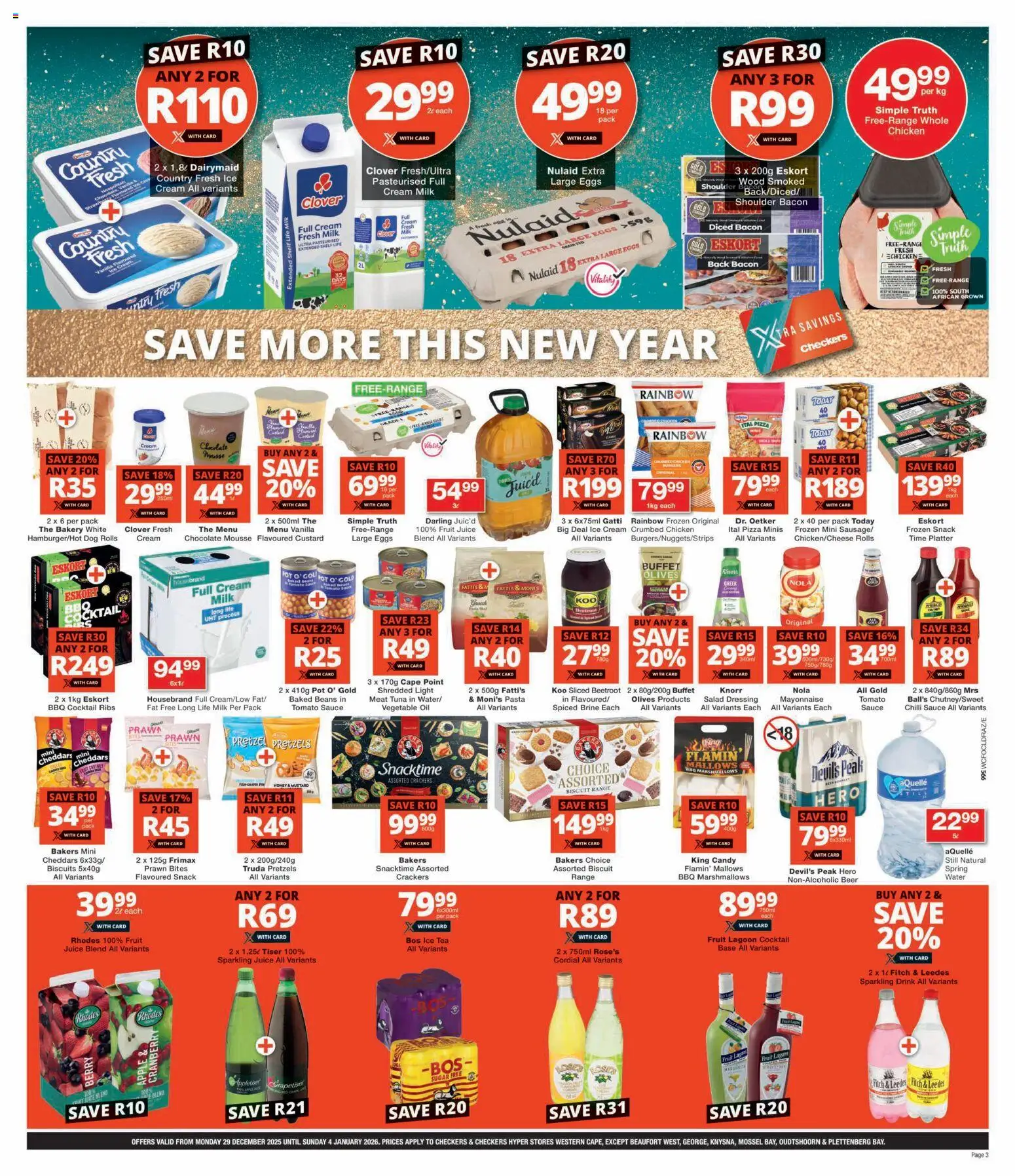 New Checkers catalogue – valid from 29.12.2025 | Page: 3 | Products: Tuna, Milk, Light, Oil