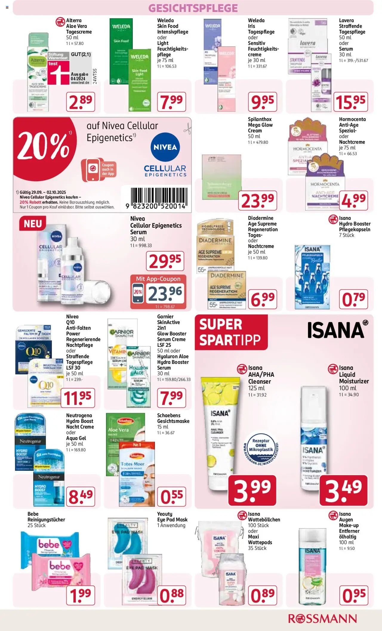 Rossmann Prospekt 	 – gültig ab 29.09.2025 | Seite: 7 | Produkte: Wattepads, Make-up, Augen Make-Up Entferner, Nachtcreme