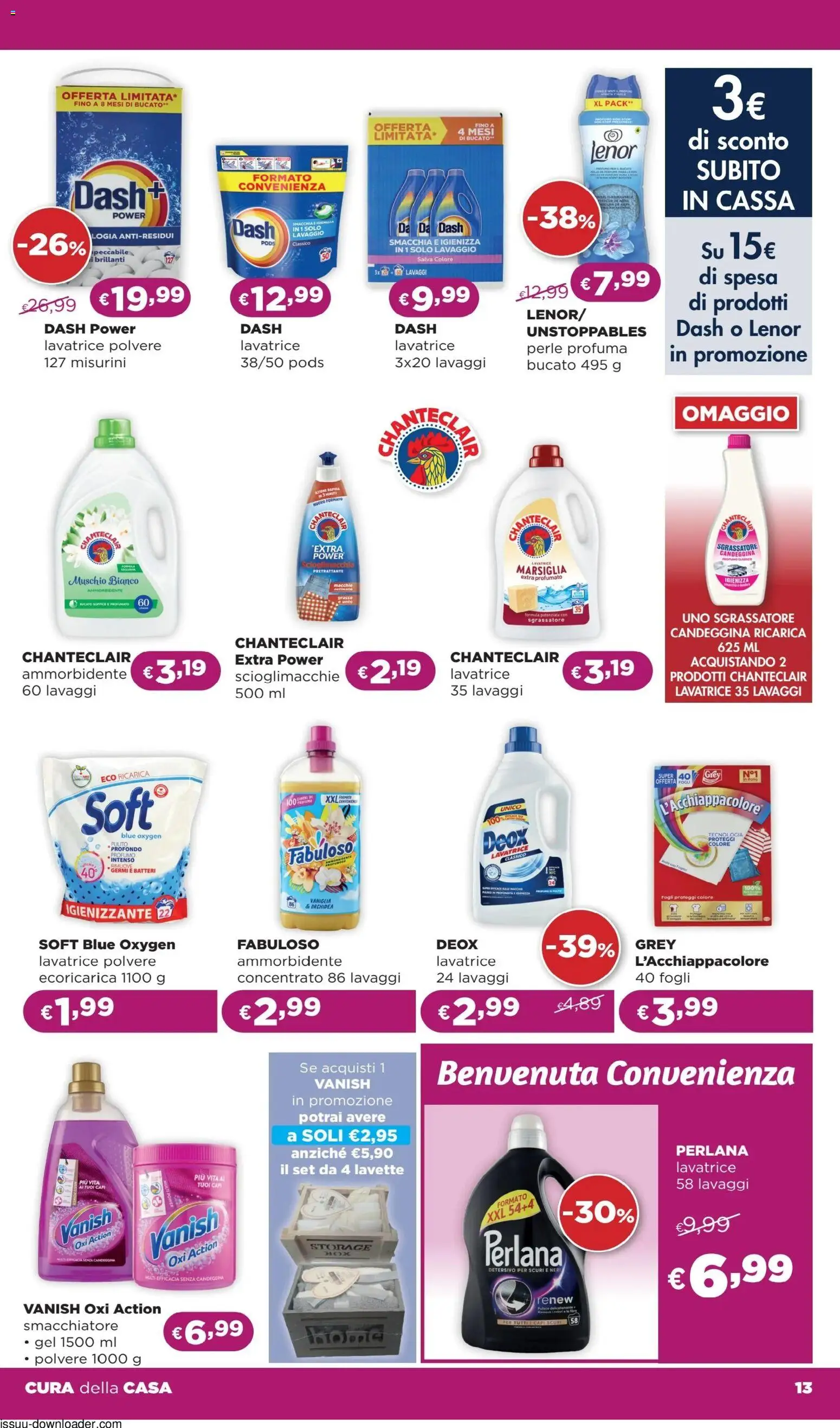 Volantino La Saponeria del 09.04.2026 | Pagina: 13 | Prodotti: Ammorbidente, Smacchiatore, Sgrassatore, Lavatrice