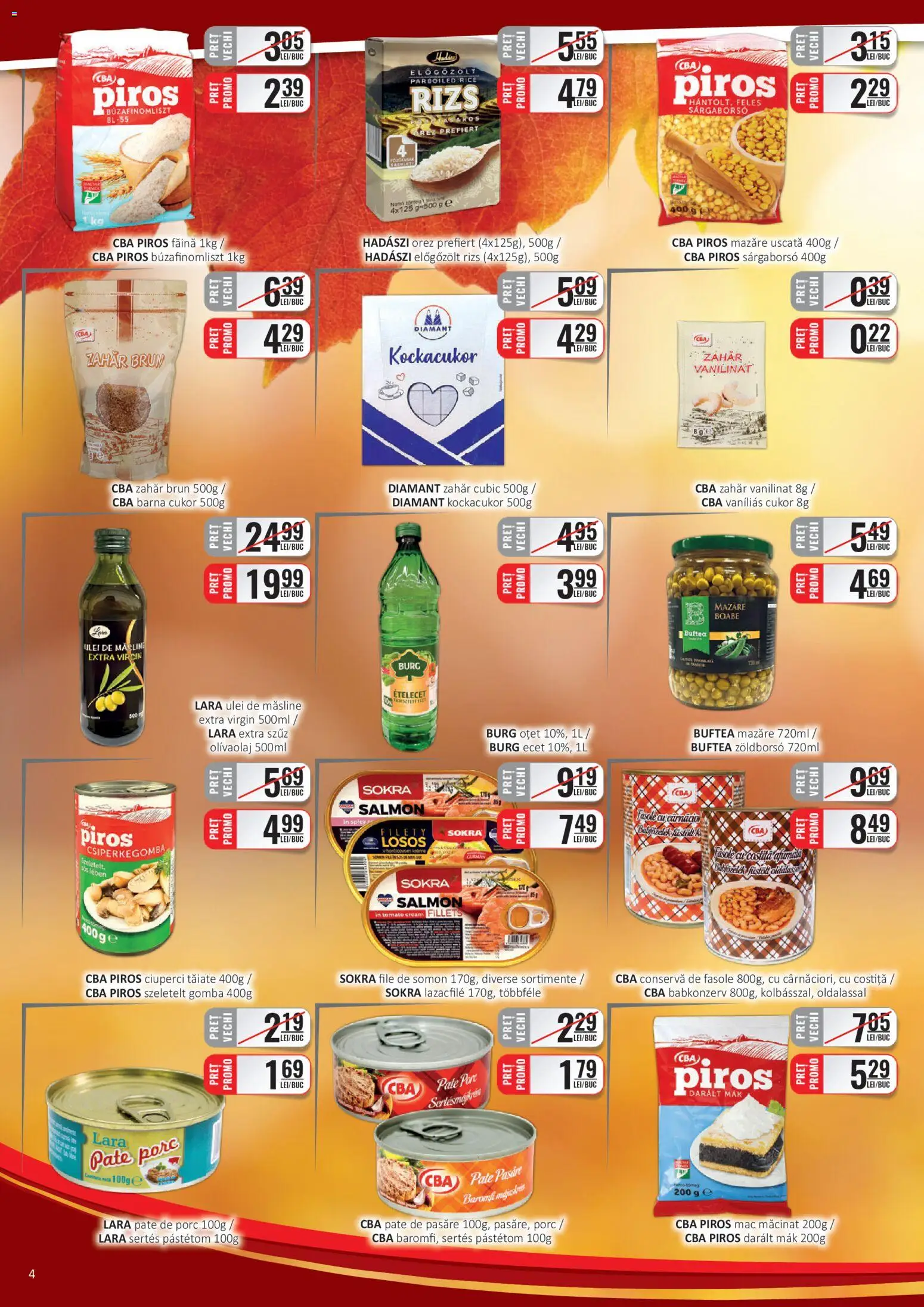 Noul catalog CBA – valabil de la 16.11.2025 | Pagină: 4 | Produse: Ciuperci, Ulei, Oțet, Zahăr