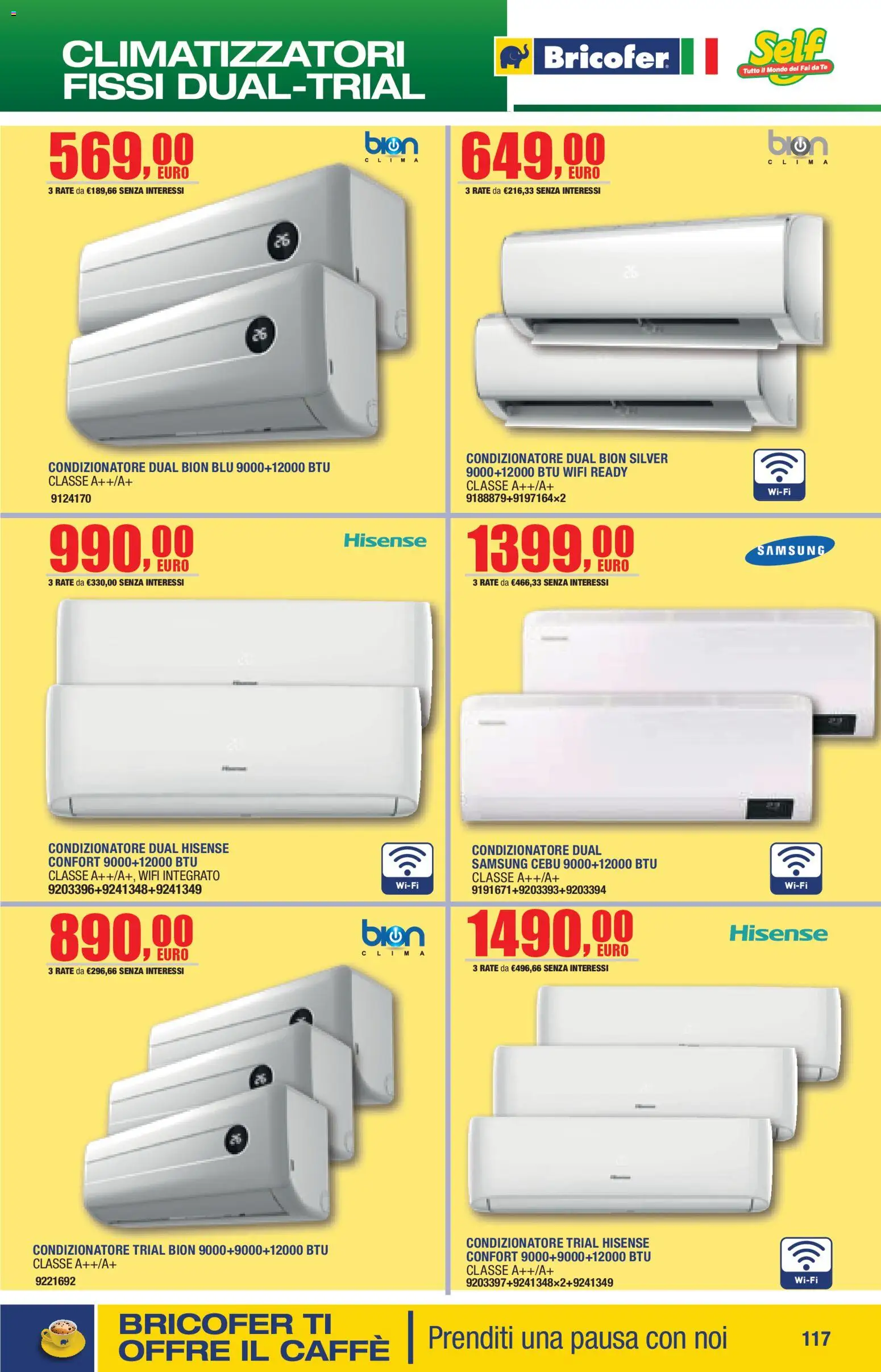 Volantino Self del 14.04.2026 | Pagina: 117 | Prodotti: Caffè, Tè, Condizionatore, Samsung