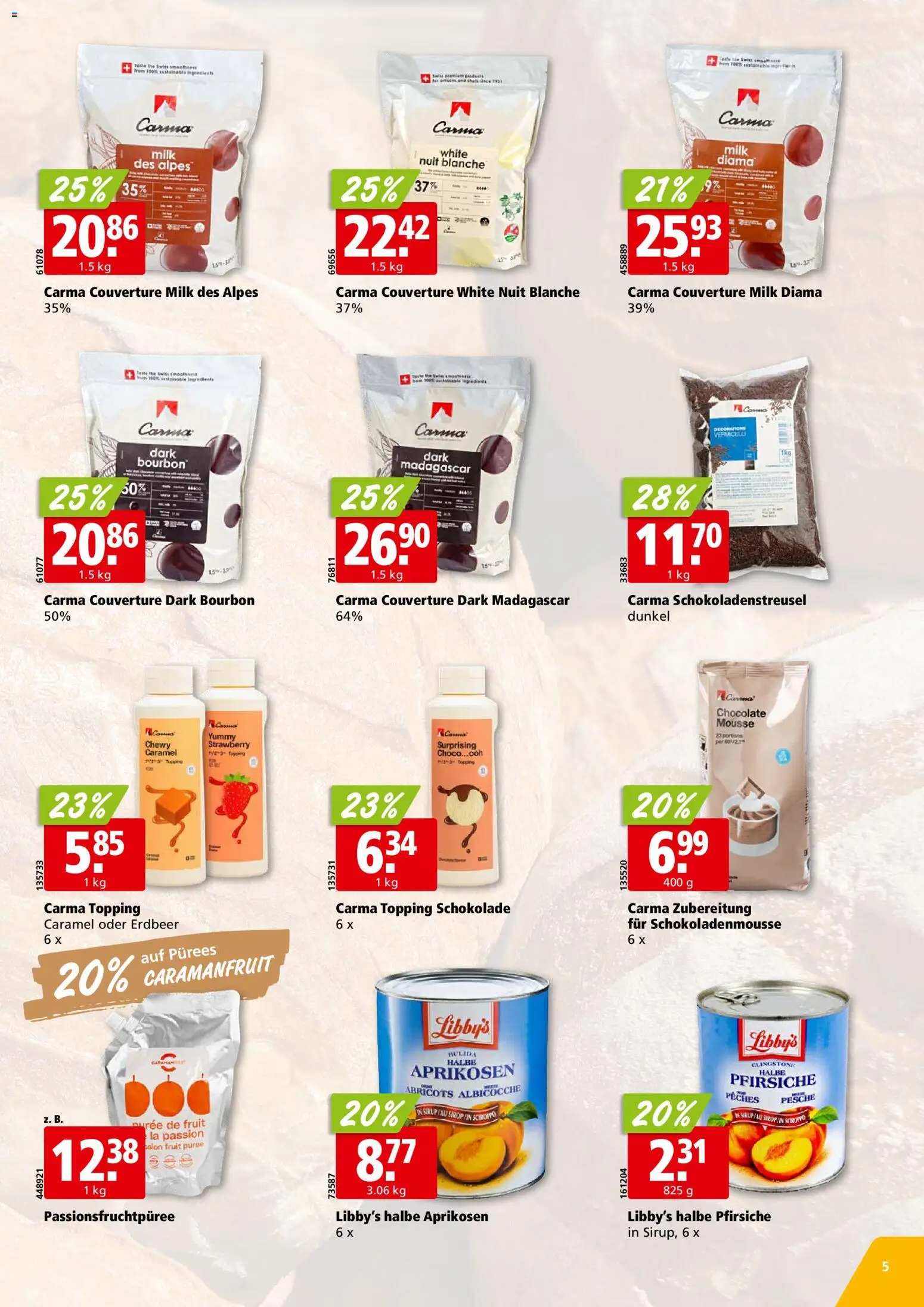 Aligro actionen Bäckerei Chavannes, Matran, Genf, Sitten – gültig ab 16.03.2026 | Seite: 5 | Produkte: Sirup, Schokolade, Bourbon