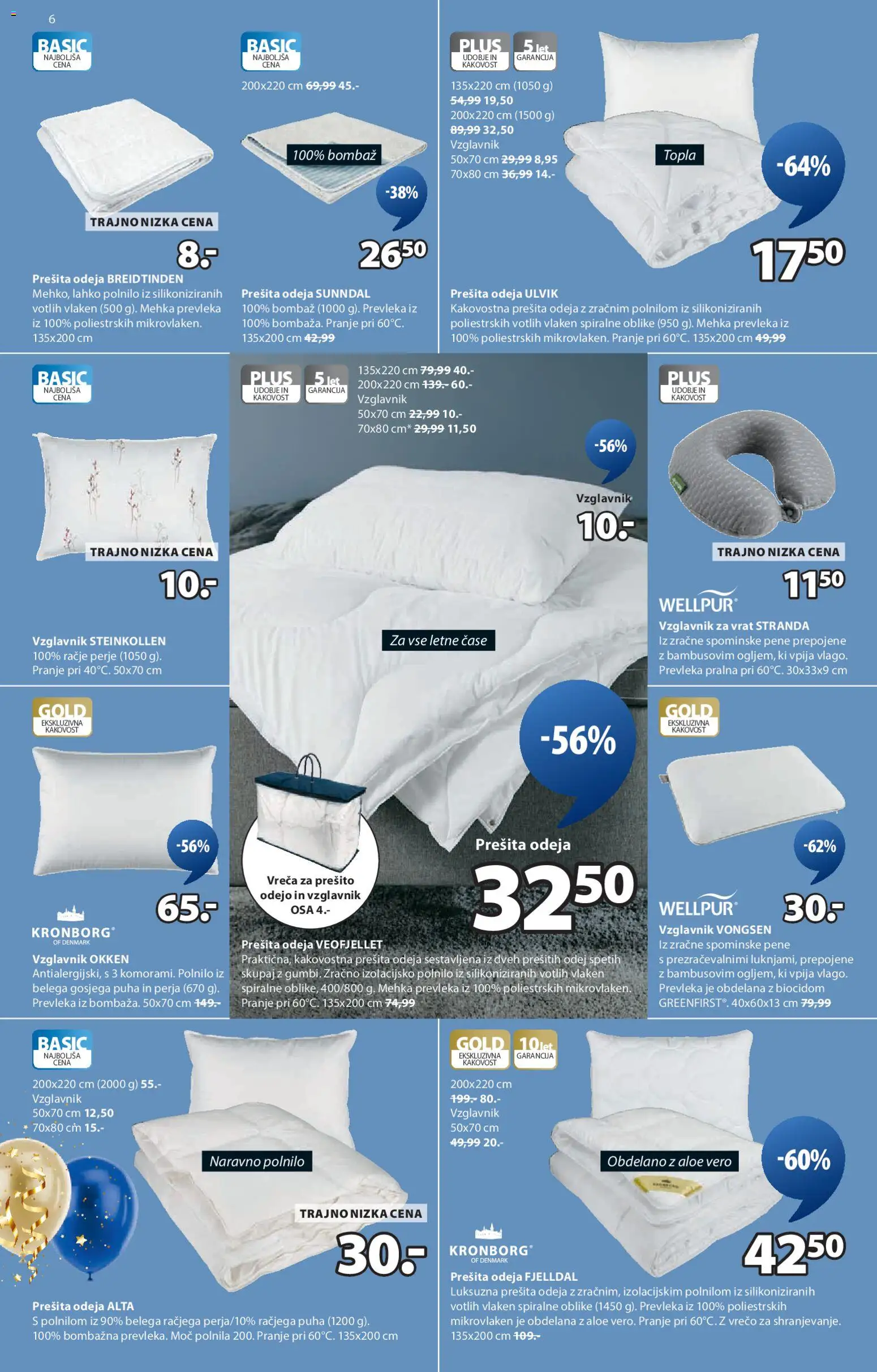 Novi JYSK katalog ponudbe – veljaven od 22.10.2025 | Stran: 6 | Izdelki: Prešita odeja, Vzglavnik, Prevleka, Odeja