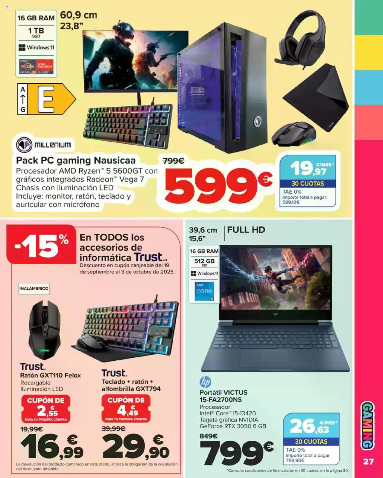 Carrefour Vuelta al Cole │ válido desde el 18.08.2025 | Página: 27 | Productos: Alfombrilla, Teclado, Micrófono, Galette de chaise