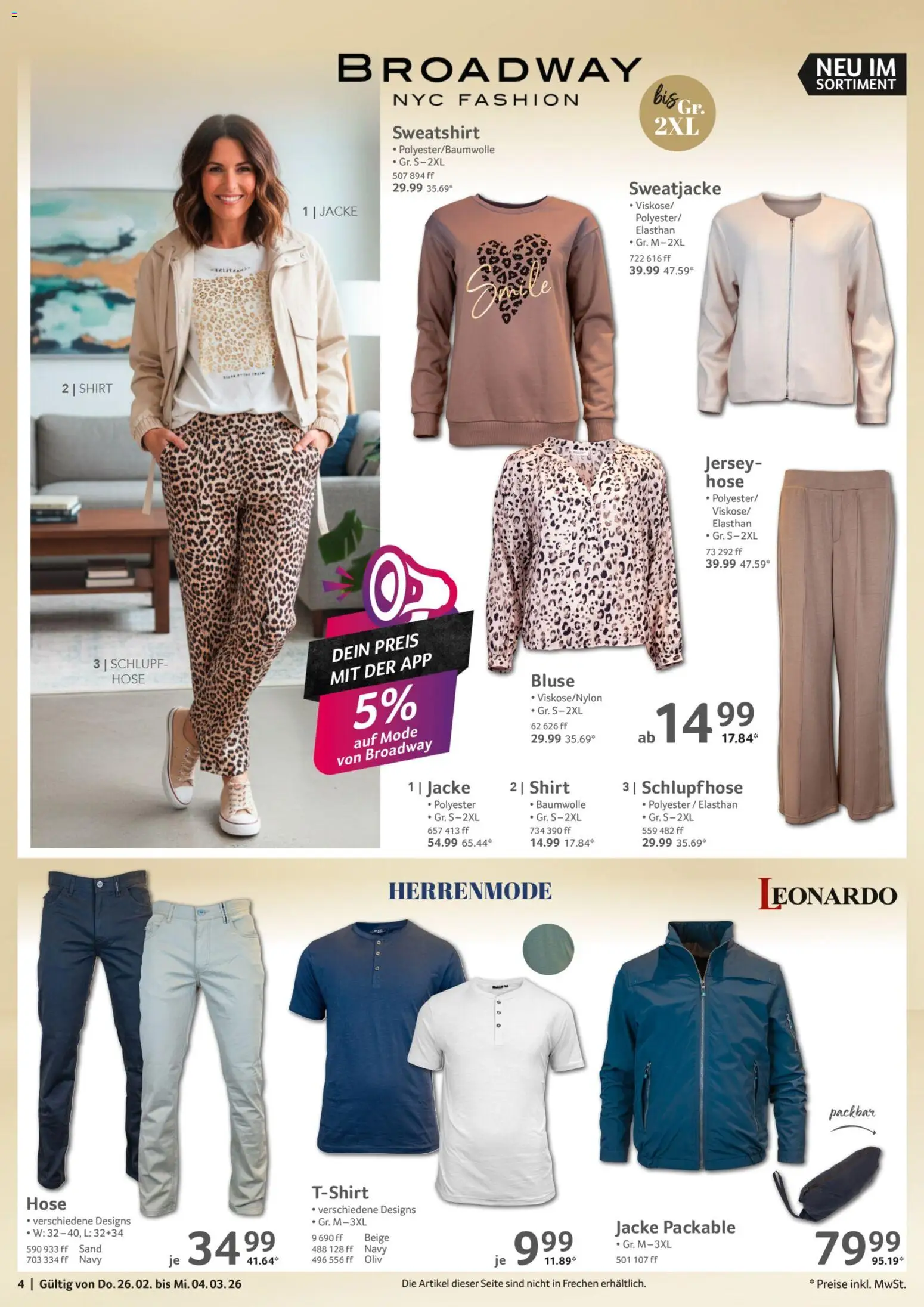 Selgros  Non Food – gültig ab 26.02.2026 | Seite: 4 | Produkte: Sweatjacke, Sweatshirt, Jacke, Hose