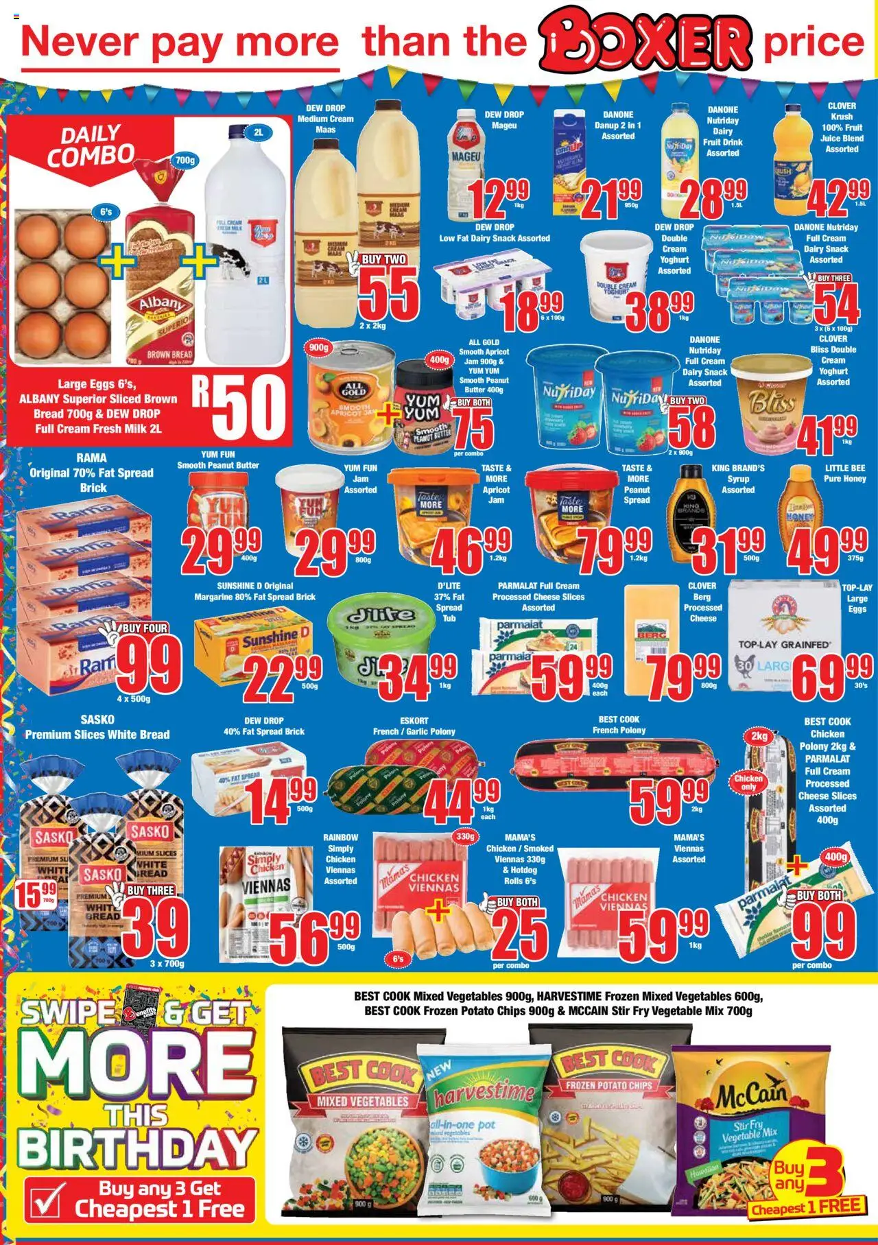 Boxer - Free State, Northern Cape, North West - Specials │ valid from 24.07.2025 | Page: 4 | Products: Yoghurt, Bread, Chips, Fat spread