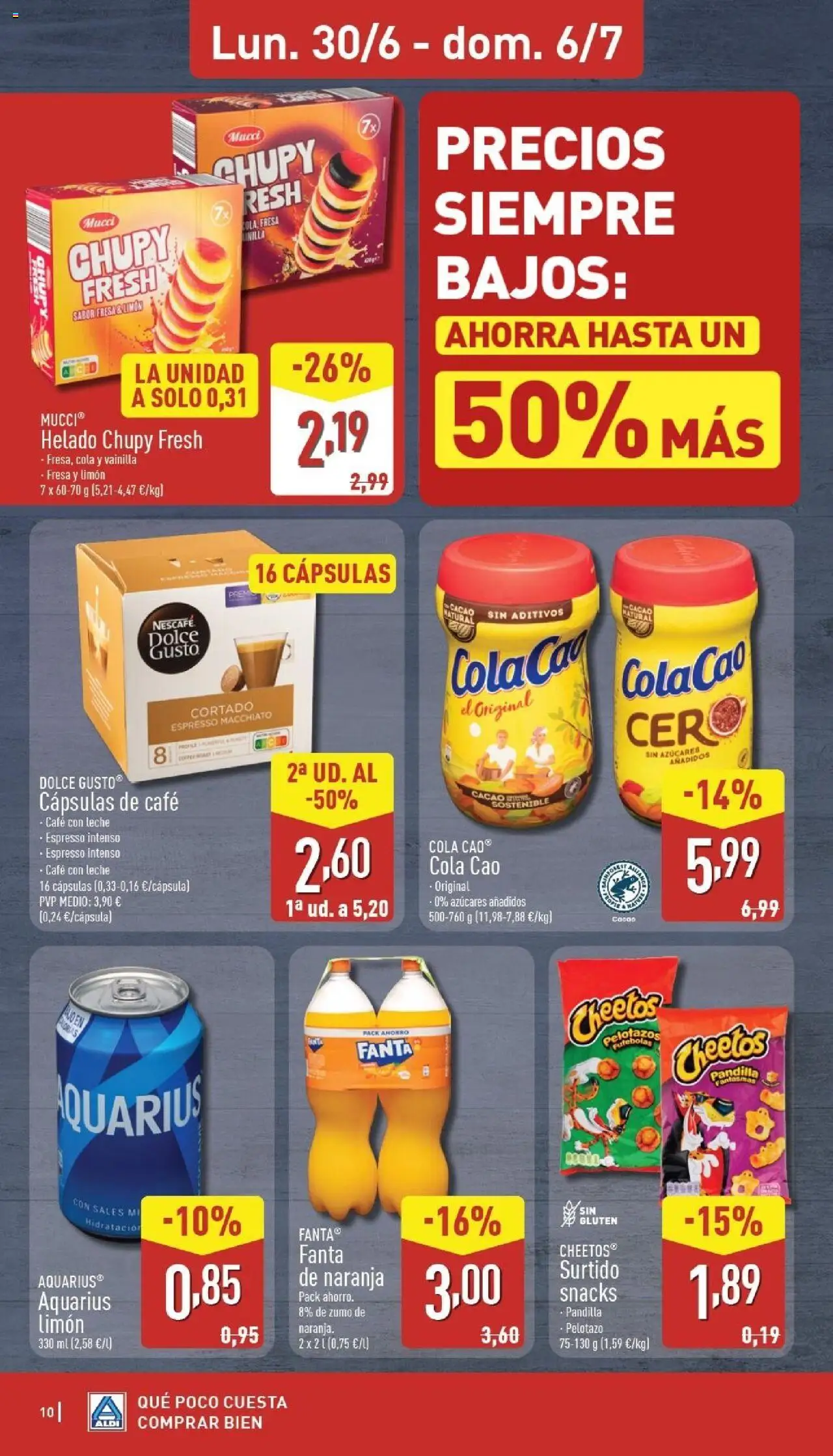 Aldi folleto Península │ válido desde el 30.06.2025 | Página: 10 | Productos: Café con leche, Café, Helado, Φρυγανιές σικάλεως